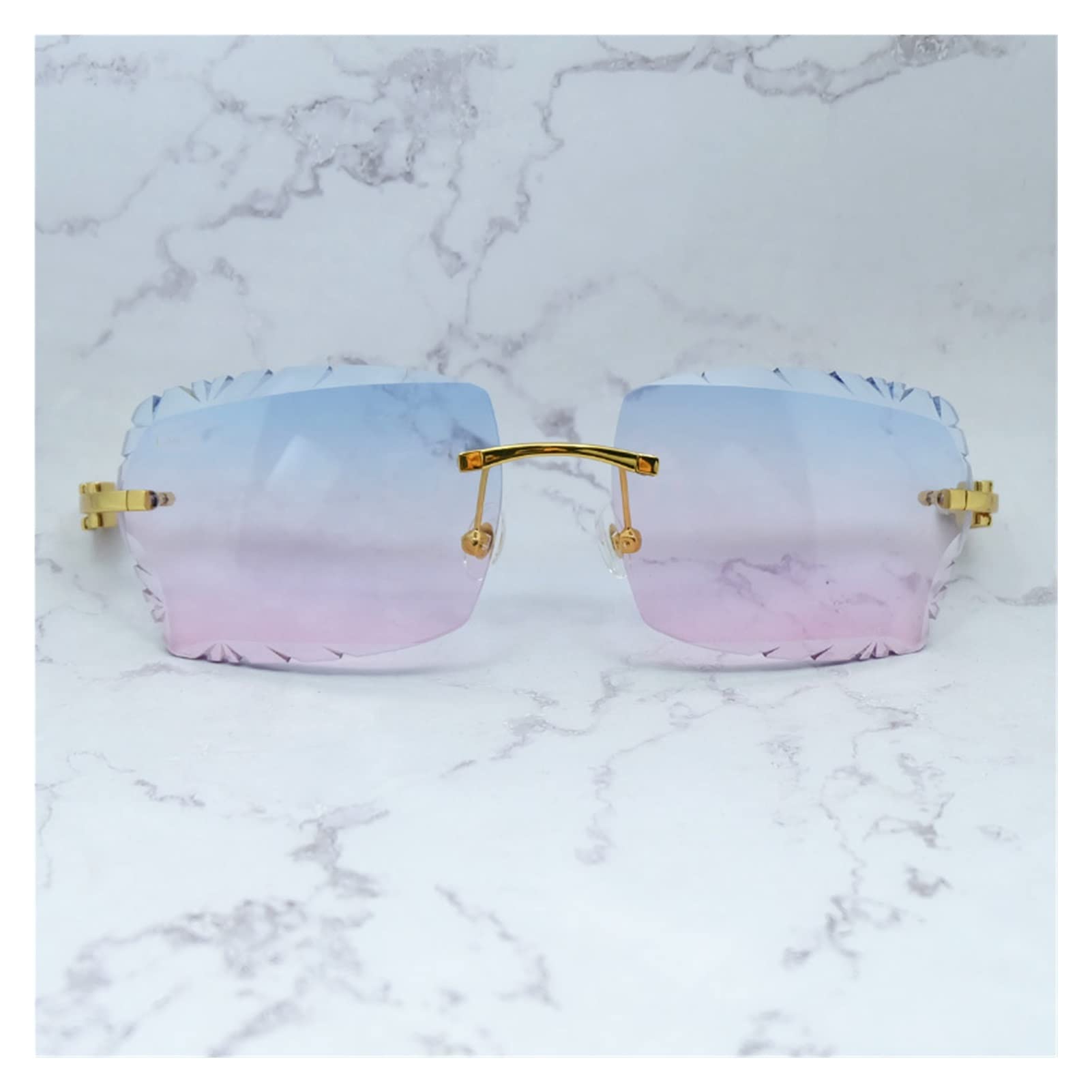 ANGELIA COMEAUX Luxury Buffalo Horn Sunglasses for Men - Diamond Cut Designer Shades, Wood Frame Trendy Eyewear | Perfect for Outdoor Activities, Driving & Fashion Statements