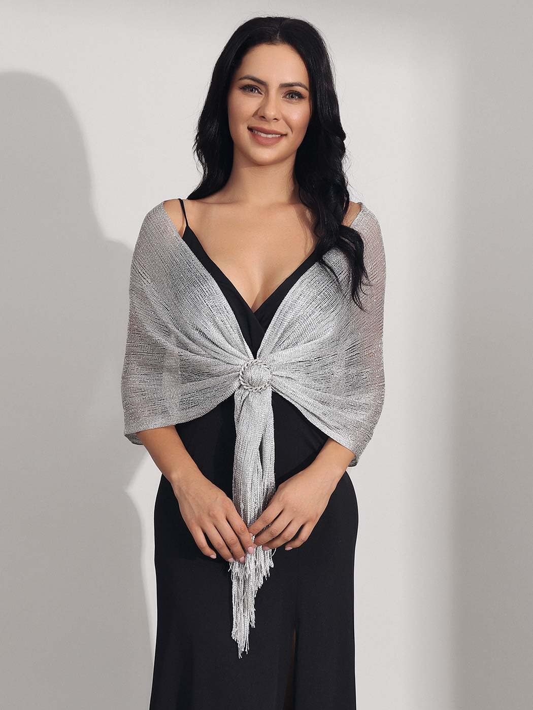 Elegant GORAIS Women's Shawls and Wraps - Rhinestone Buckle Wedding Scarf for Bride & Bridesmaids | Perfect for Evening Dresses, Formal Events & Special Occasions