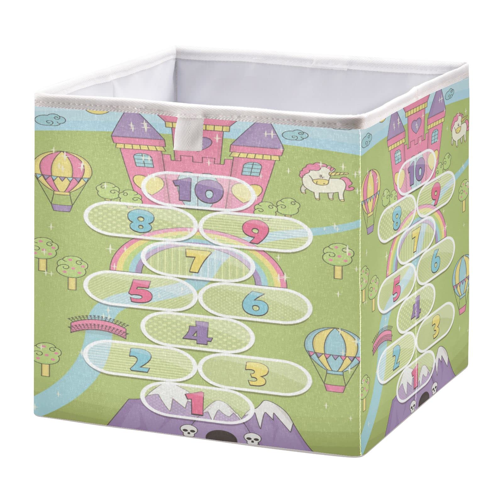 ALAZA Foldable Storage Bins with Handles - Collapsible Closet Organizer Cubes for Home, Office, Kids Room & Nursery - Fantasy Princess Castle Design for Toys, Books & Clothes Storage