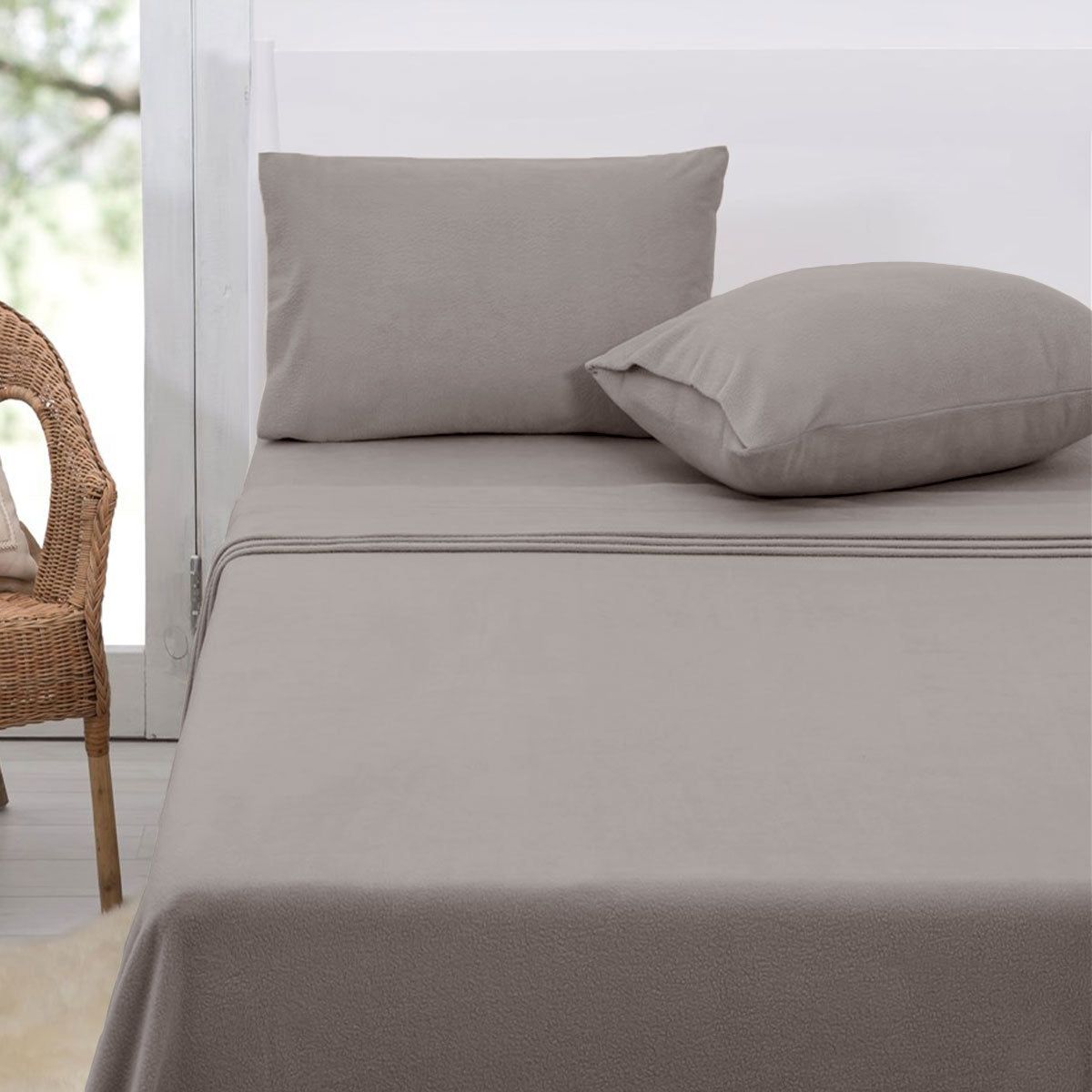 Premium Polar Fleece Sheet Set - Queen Size, 36cm Deep Pockets, Taupe Color - Ultra Soft & Warm Bedding for Winter Comfort - Perfect for Cold Nights, Cozy Bedrooms & Guest Rooms