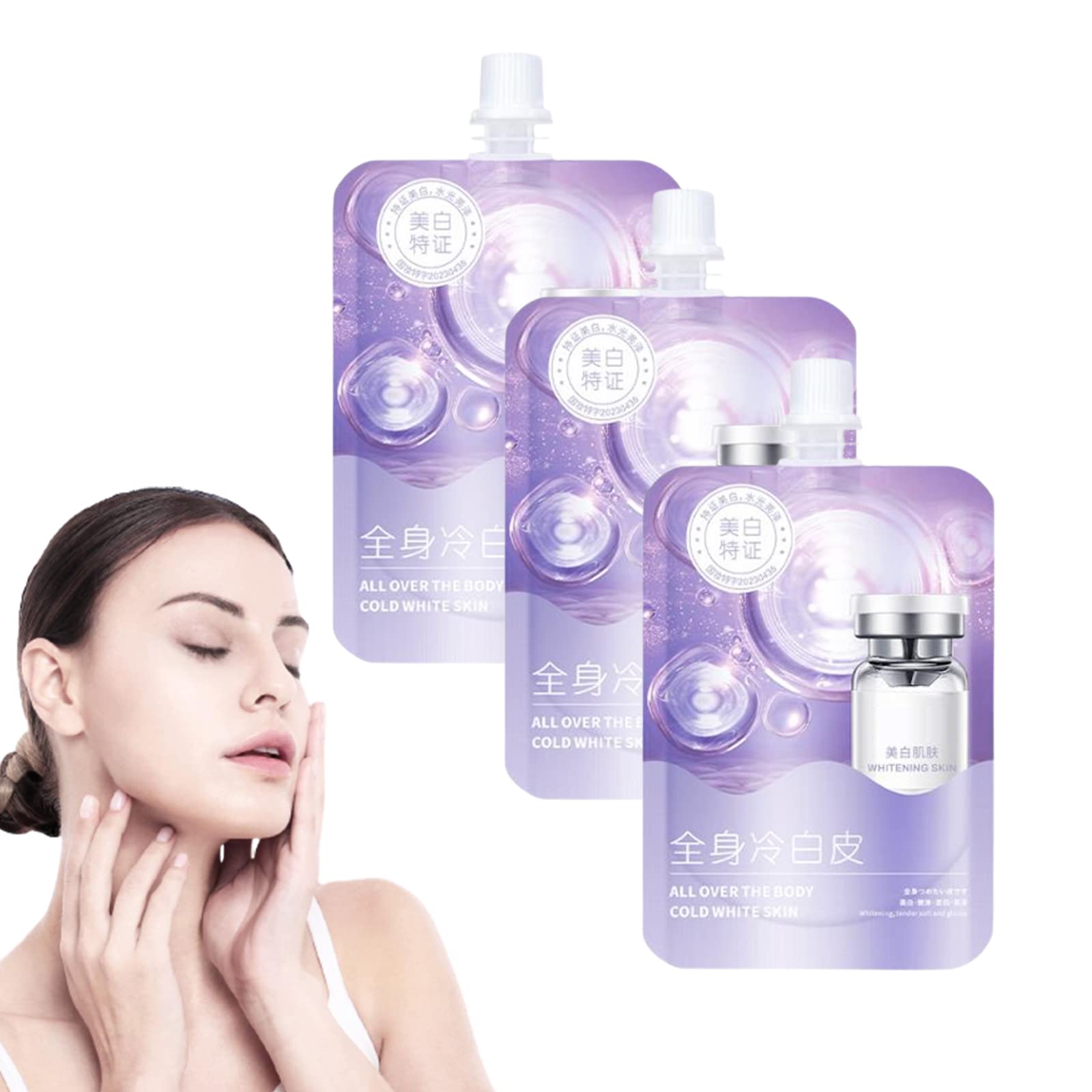 Brightening Body Cream for Glowing Skin - 3 Pack Hydrating & Moisturizing Lotion - Perfect for Dry Skin Care & Nighttime Routine