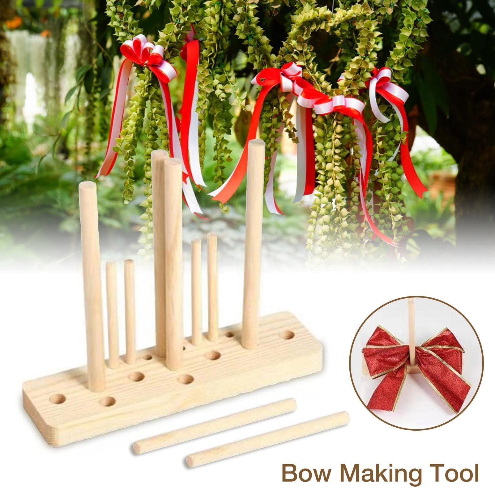 Premium Wooden Bow Maker Kit for DIY Ribbon Bows - Handmade Craft Tool with Wooden Board Sticks for Party Decorations, Gift Wrapping & Wedding Crafts