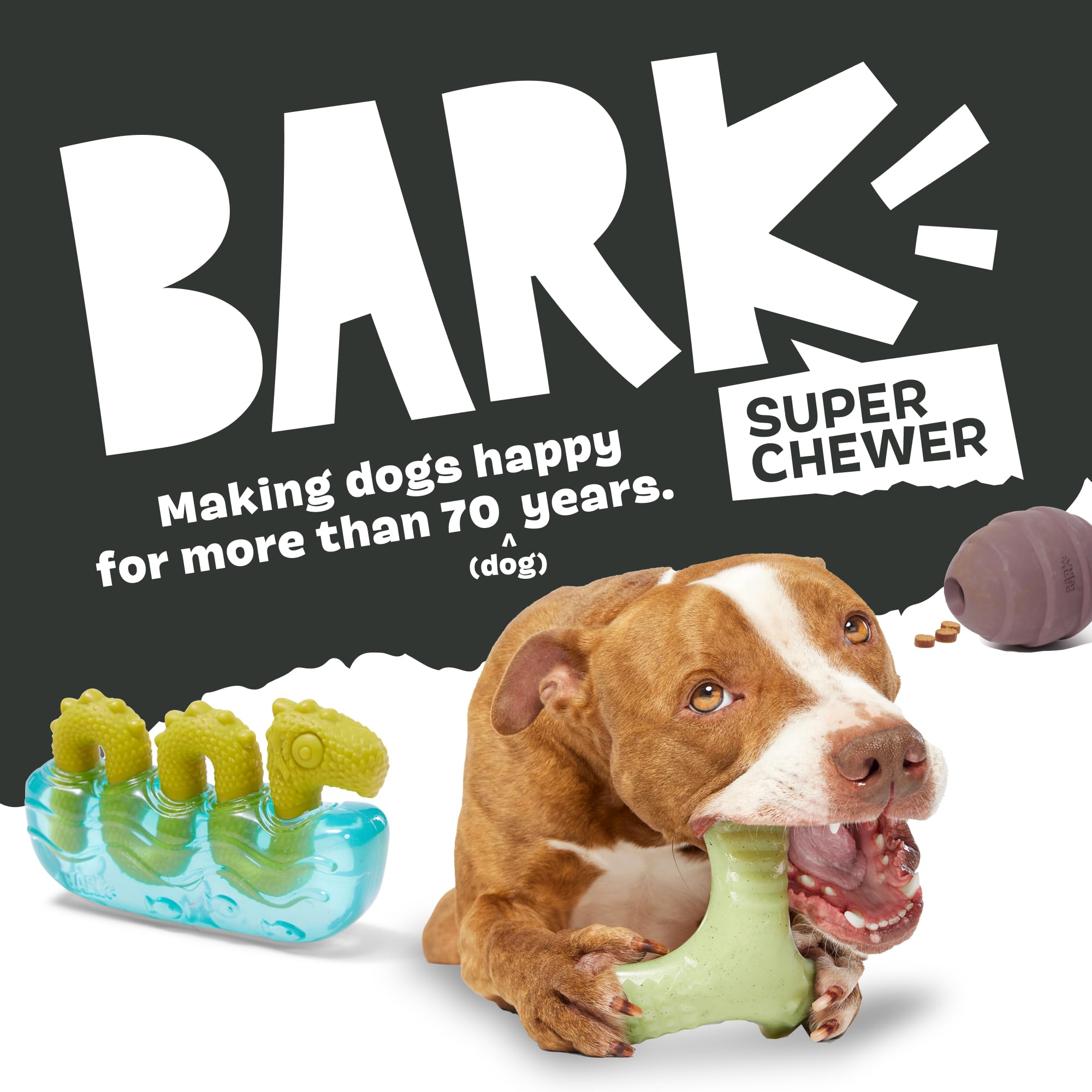 BARK Coral Teef Dog Toy - Durable Chew Toy for Aggressive Chewers | Wacky Bounce Design | Interactive Play & Dental Health | Perfect for Large Dogs & Strong Chewers | Indoor & Outdoor Use