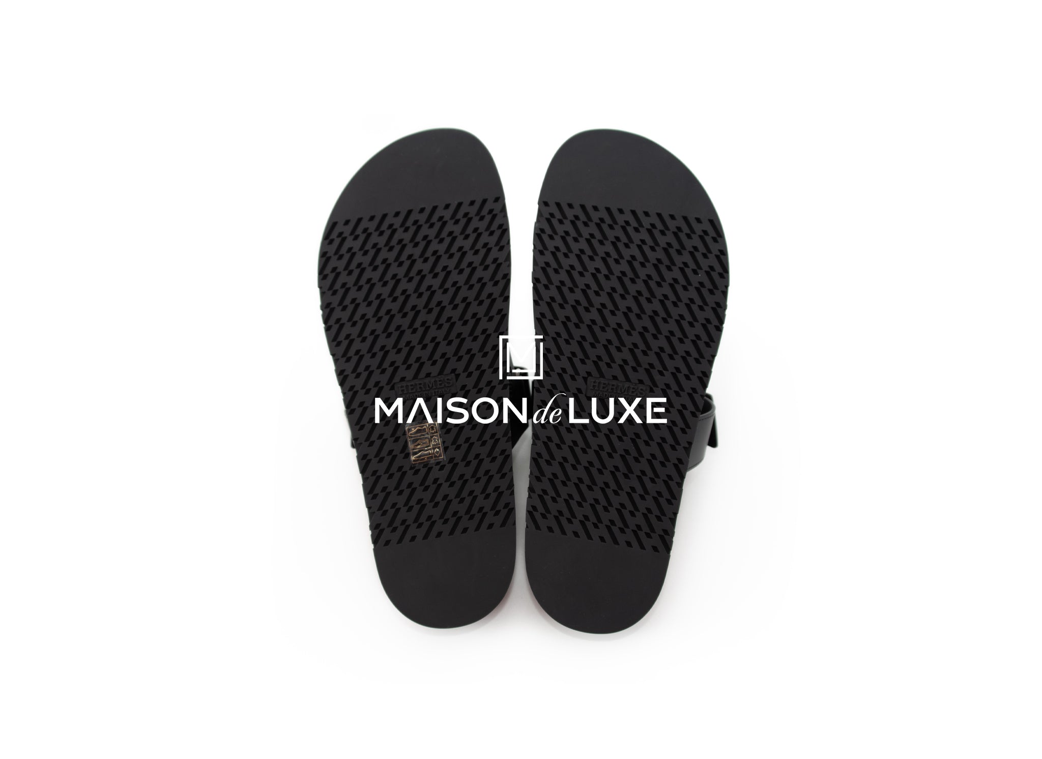 Hermes Men's Black Chypre Sandal Size 44 | Luxury Leather Slides for Men | Perfect for Summer, Beach & Casual Outings