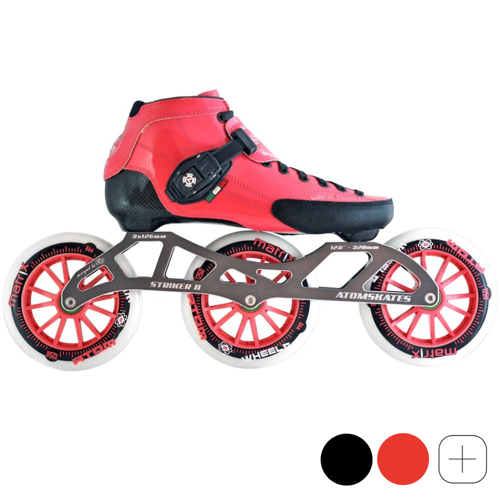 Luigino Strut 3 x 125mm Inline Speed Skates - Professional Racing Rollerblades for Adults - Perfect for Speed Skating Training & Competitions