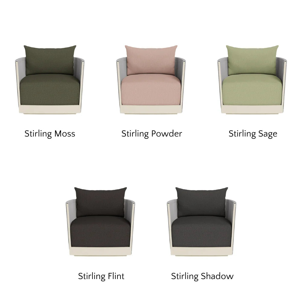 Antigua Outdoor Swivel Lounge Chair - 360 Degree Rotating Patio Furniture with Cushion, Waterproof & UV Resistant for Poolside, Garden, Deck, and Backyard Relaxation