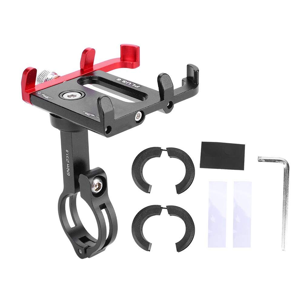 360° Rotating Bike Phone Mount - Universal Cycling Phone Holder for Road & Mountain Bikes | Secure Smartphone Bracket for iPhone & Android | Perfect for Commuting, Fitness Tracking & Outdoor Adventures (Black/Red)