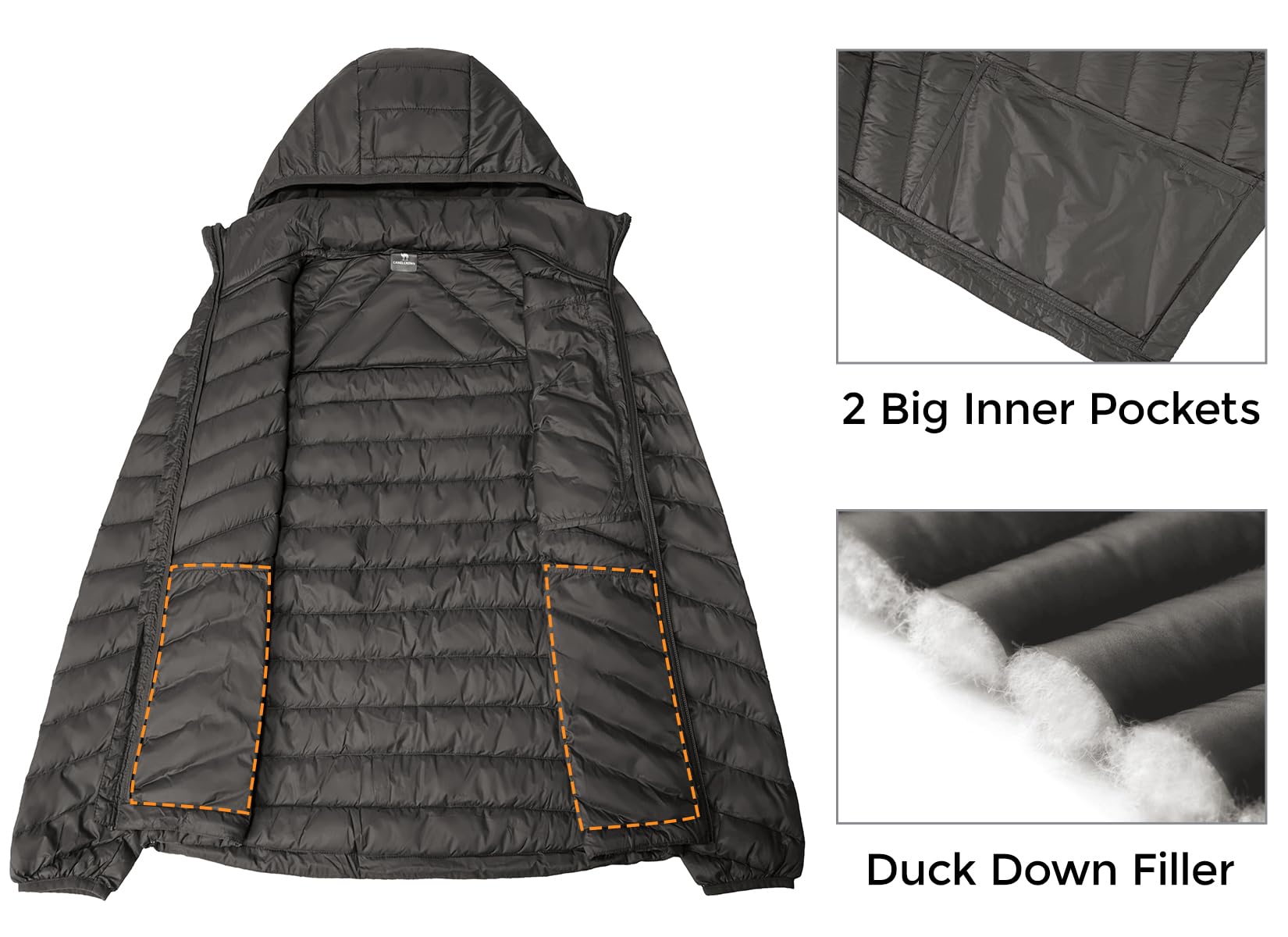 CAMEL CROWN Women's Lightweight Puffer Jacket - Winter Hooded Coat for Outdoor Activities