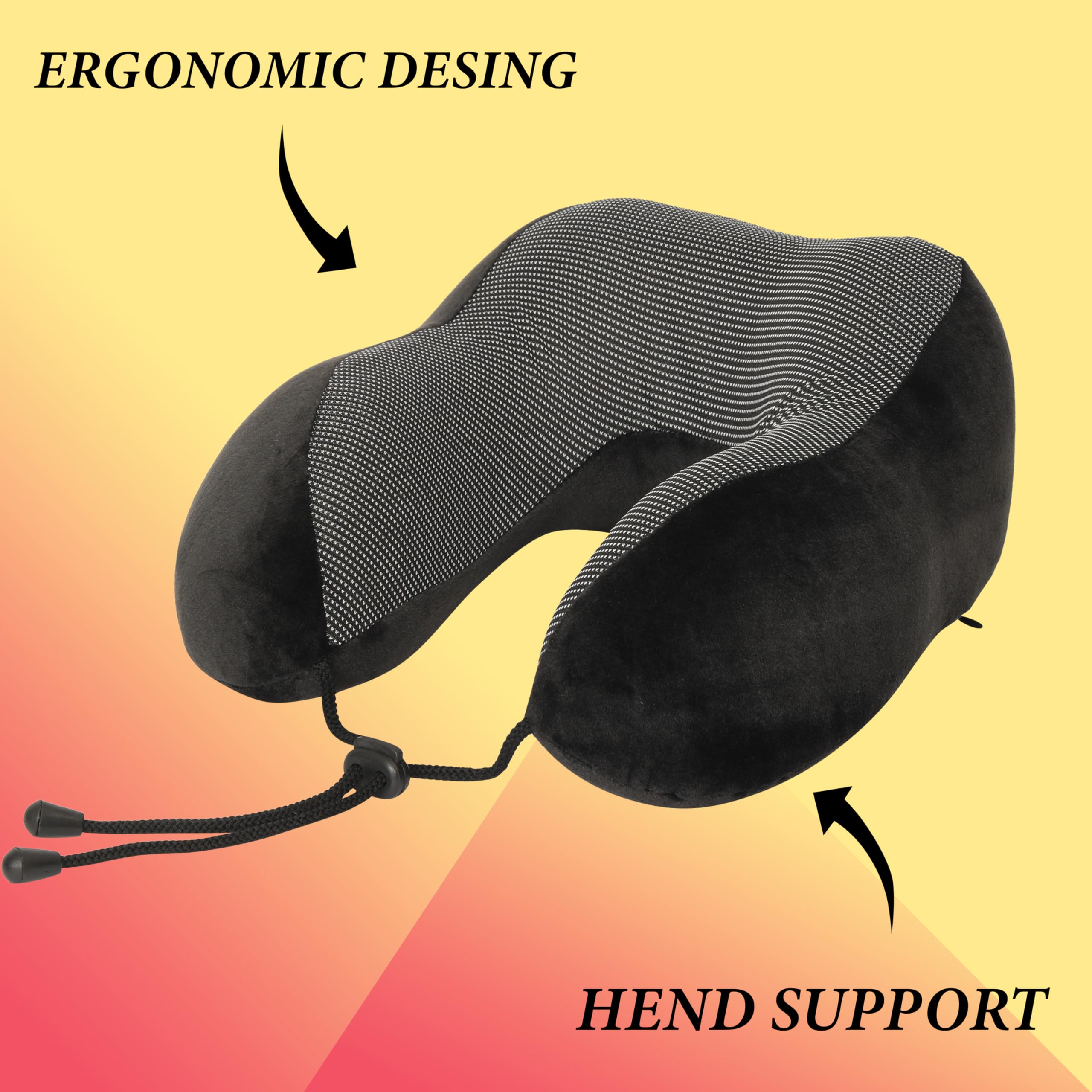 BigPlayer Round Neck Pillow - Supportive Travel Pillow for Car & Airplane, Cervical Support Pillow for Enhanced Sleep Comfort, Neck Rest Cushion for Long Flights & Road Trips | Perfect for Travelers, Office Naps & Home Relaxation