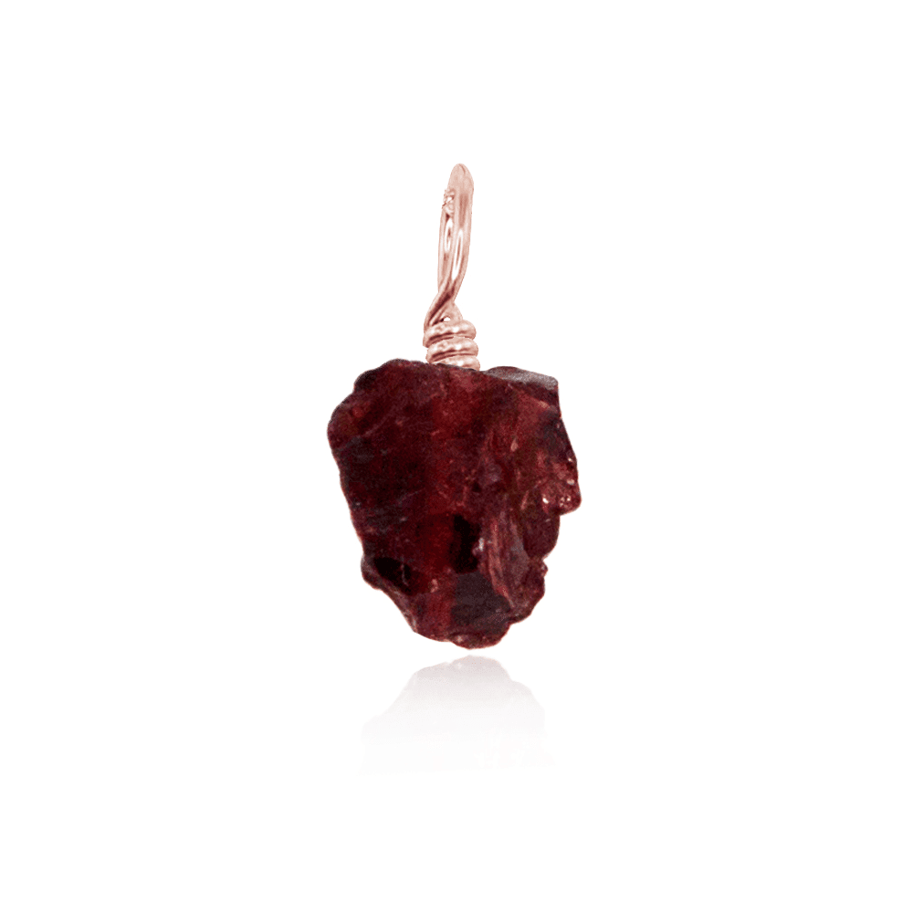 Natural Raw Garnet Crystal Pendant Necklace - Healing Stone Jewelry for Women & Men - Perfect for Meditation, Energy Work & Spiritual Gifts