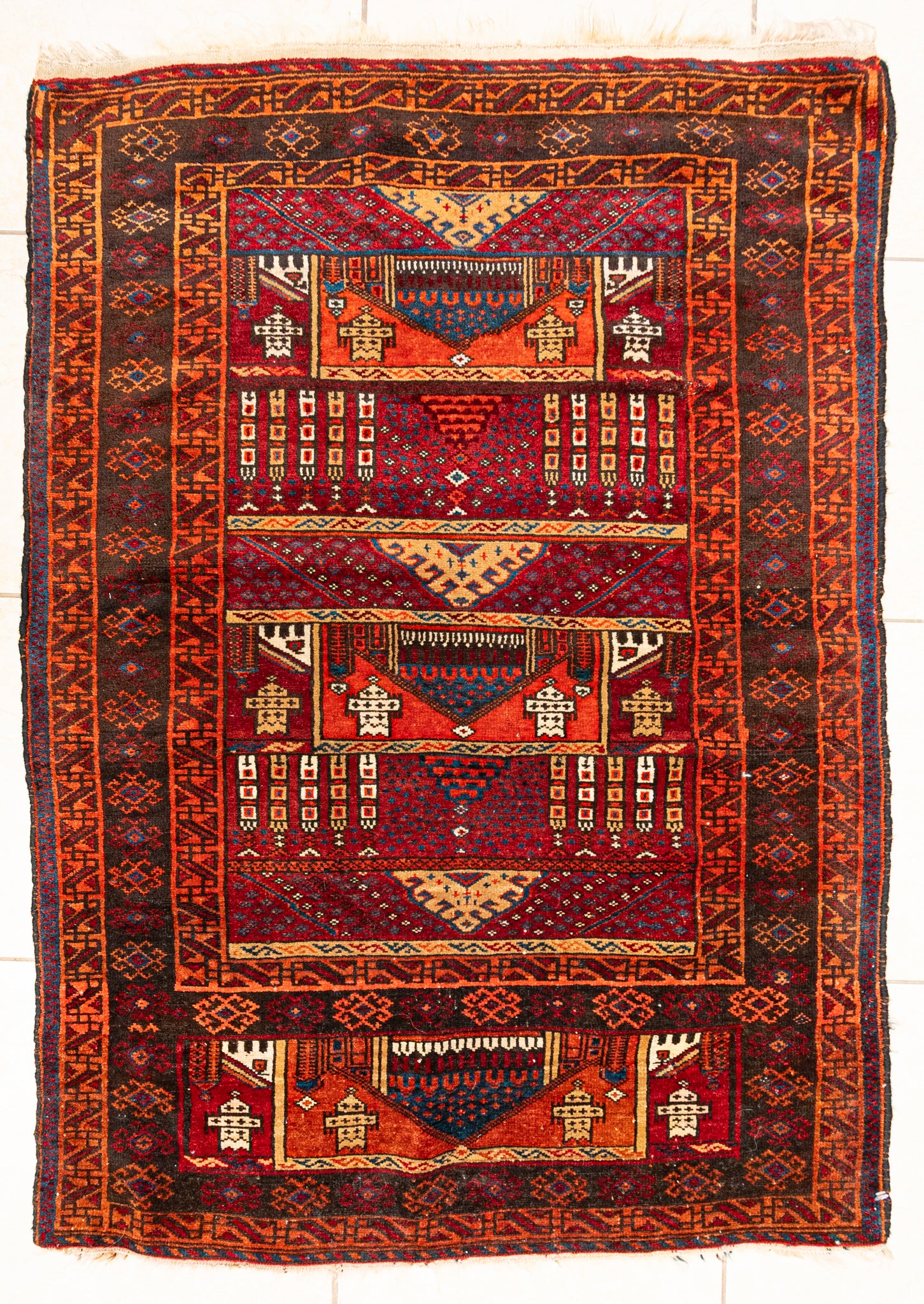 Hand Knotted Wool Afghan Prayer Rug 59x39 - Premium Islamic Prayer Mat for Home & Mosque - Soft & Durable for Daily Worship & Meditation