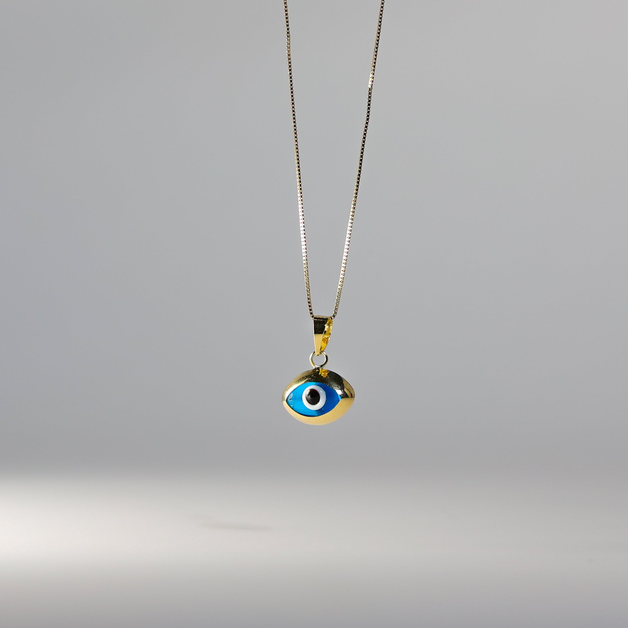 14K Gold Dainty Blue Evil Eye Pendant Necklace - Elegant Protection Jewelry for Women, Perfect for Everyday Wear & Gift Giving