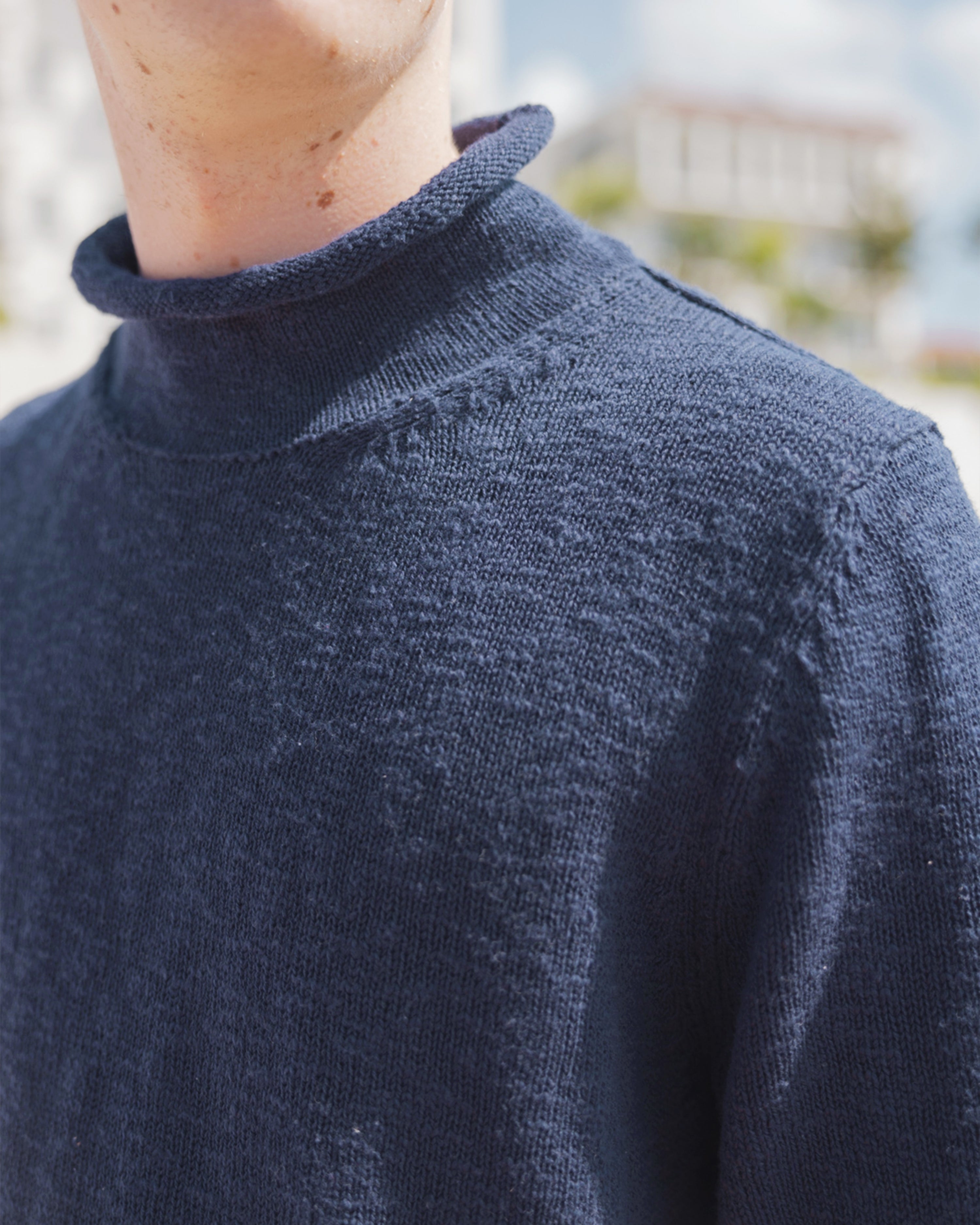 Premium Navy Fisherman Sweater for Men & Women - Cozy Hand-Knit Pullover for Fall & Winter - Perfect for Outdoor Activities & Casual Wear
