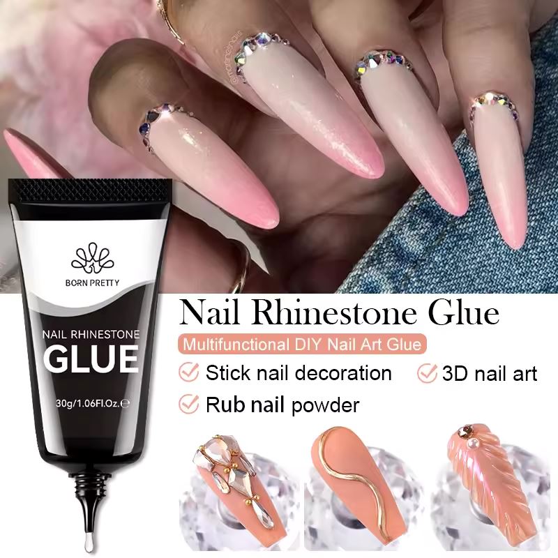 Best Nail Rhinestone Glue - Strong & Quick Drying Adhesive for Nail Art, Gems & Decorations - Perfect for DIY Manicures, Salon Nail Designs & Special Occasions