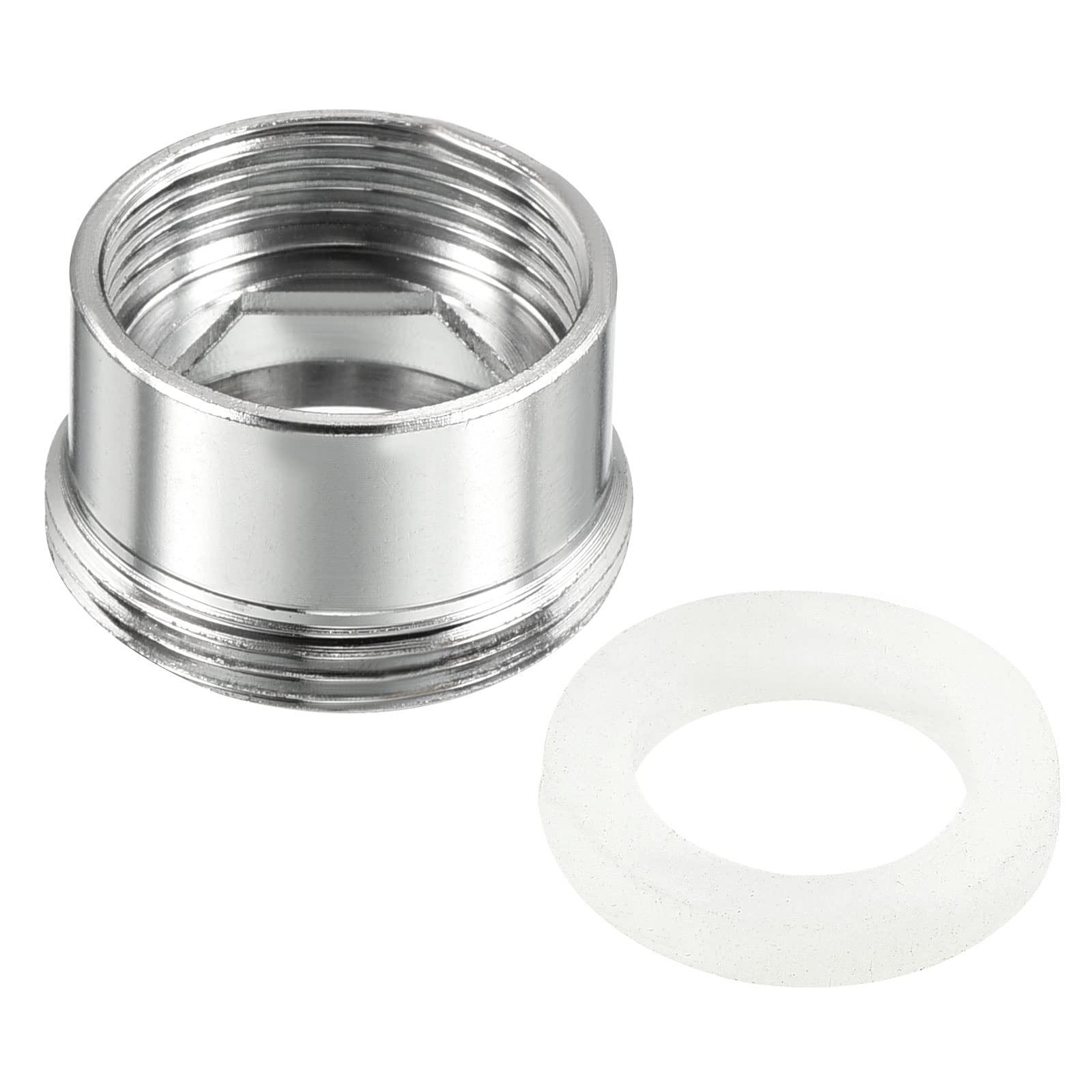 PATIKIL M22x1.0 Male to M18x1.0 Female Thread Faucet Adapter - Chrome Plated Brass Aerator Connector for Garden Hose, Water Filter, Sink Faucet - Perfect for Outdoor Gardening, Kitchen & Bathroom Plumbing