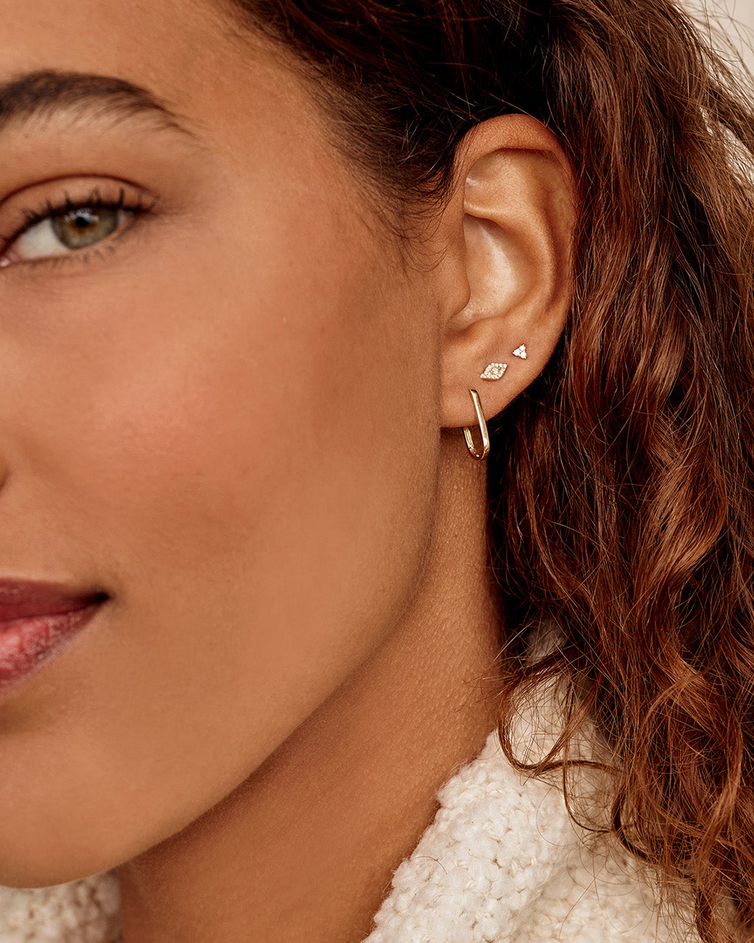 Evil Eye Diamond Stud Earrings - 925 Sterling Silver Protection Jewelry for Women - Perfect for Everyday Wear & Gift Giving