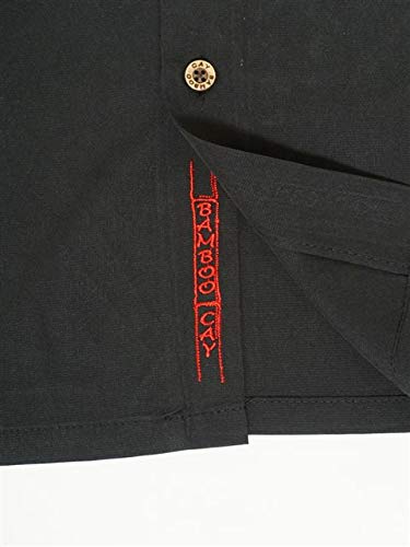Bamboo Cay Men's Short Sleeve Casual Button Up Shirt with Embroidered 'Always 5 O'Clock' Design - Perfect for Beach Parties, Summer Outings & Casual Fridays