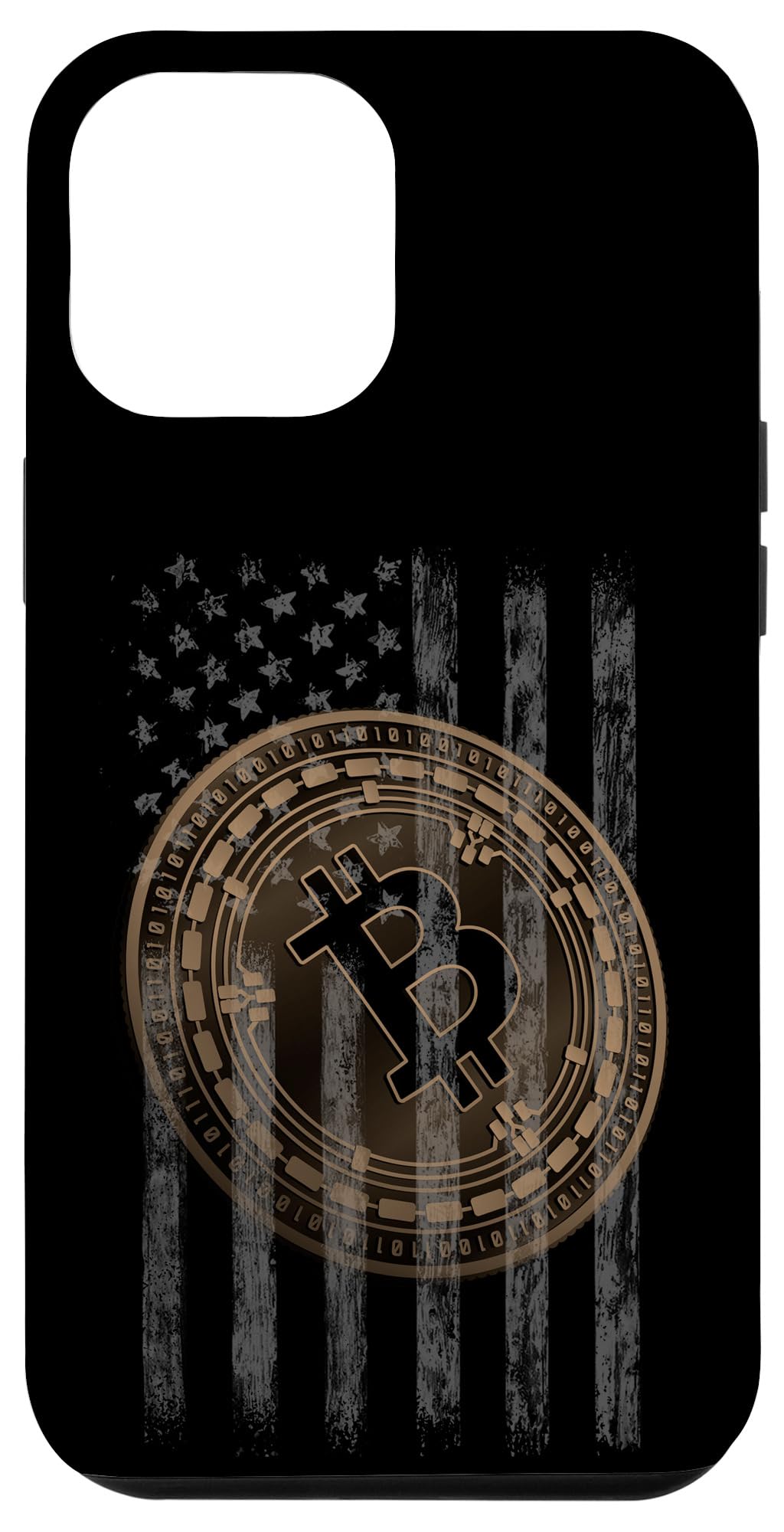 iPhone 12 Pro Max Case with American Flag & Bitcoin Design - HODL BTC Cryptocurrency Protective Cover | Perfect for Crypto Enthusiasts & Patriotic Tech Users