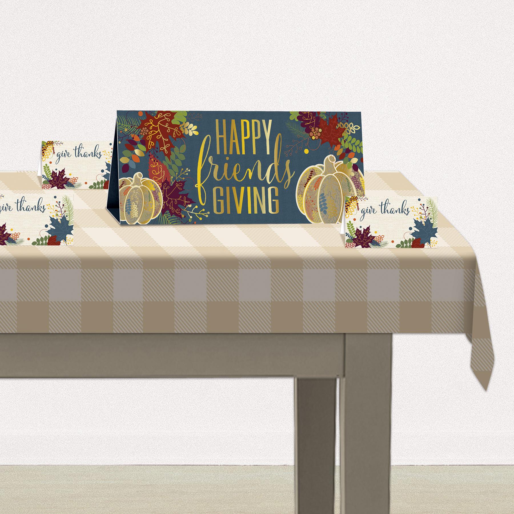 12 Pack Beistle 3D Foil Happy Friendsgiving Centerpieces - Thanksgiving Table Decorations for Friendsgiving Party, Holiday Dinner & Fall Gathering Decor