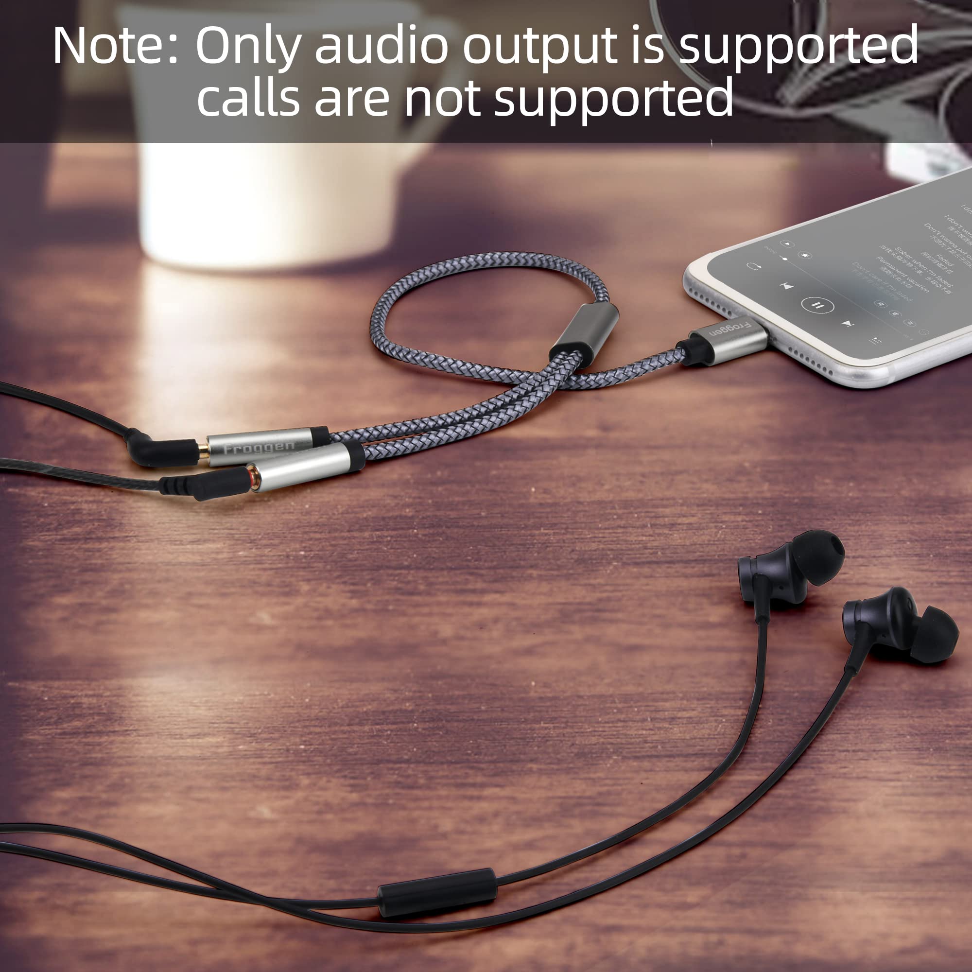 USB-C to 3.5mm Headphone Jack Adapter Y Splitter - Type C to Dual 3.5mm Aux Audio Adapter for iPad Pro 2020, Samsung Galaxy S20/S20+/Note 20, Google Pixel 4 XL, OnePlus 8T, Huawei P40/P30 Pro - 35cm Cable for Music Sharing & Car Audio