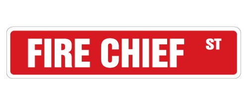 FIRE Chief Street Sign - Station Fighter Department House Engine Metal Sign | 30 Inch Wide | Indoor & Outdoor Wall Decor for Fire Station, Man Cave, Garage, or Office