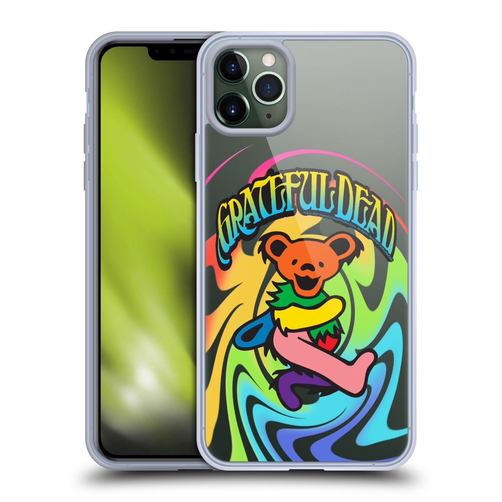 Officially Licensed Grateful Dead Bear Soft Gel Phone Case for Apple iPhone 11 Pro Max - Trendy Protective Cover for Music Fans, Daily Use & Concerts