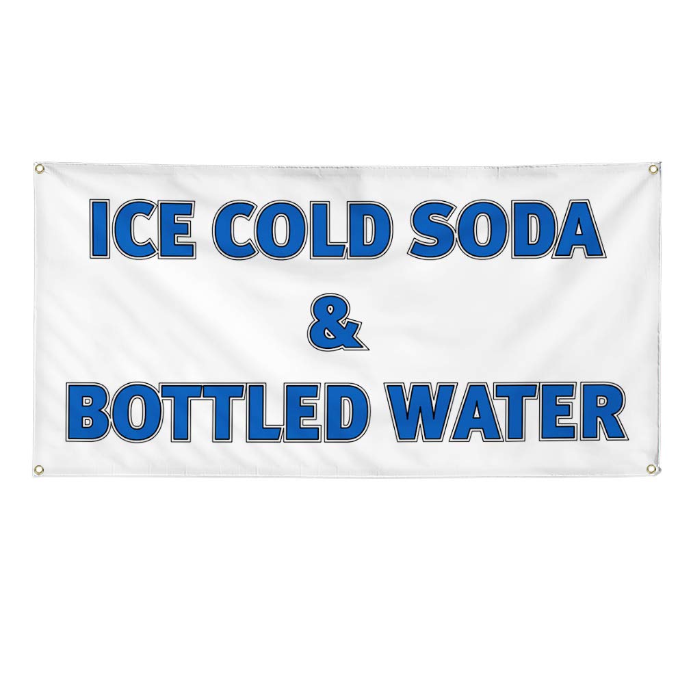 Vinyl Banner - 48x96 Inches, Weatherproof & Durable with 8 Grommets - Perfect for Restaurants, Cafes & Outdoor Advertising - Promote Soda, Bottled Water & Food Services - Ideal for Yard Signs, Industrial Use & Business Promotion
