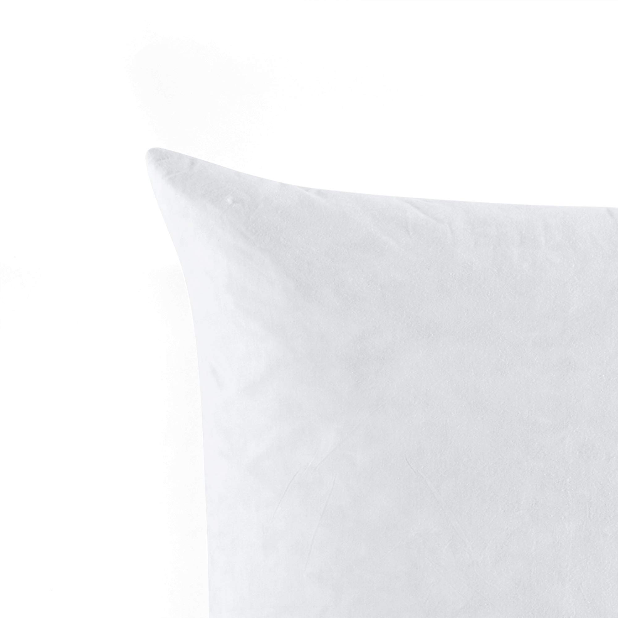 Lush Decor Feather Down Pillow Insert - 21x21 Inches, Soft Cotton Cover, White - Perfect for Sofa, Bed & Home Decor