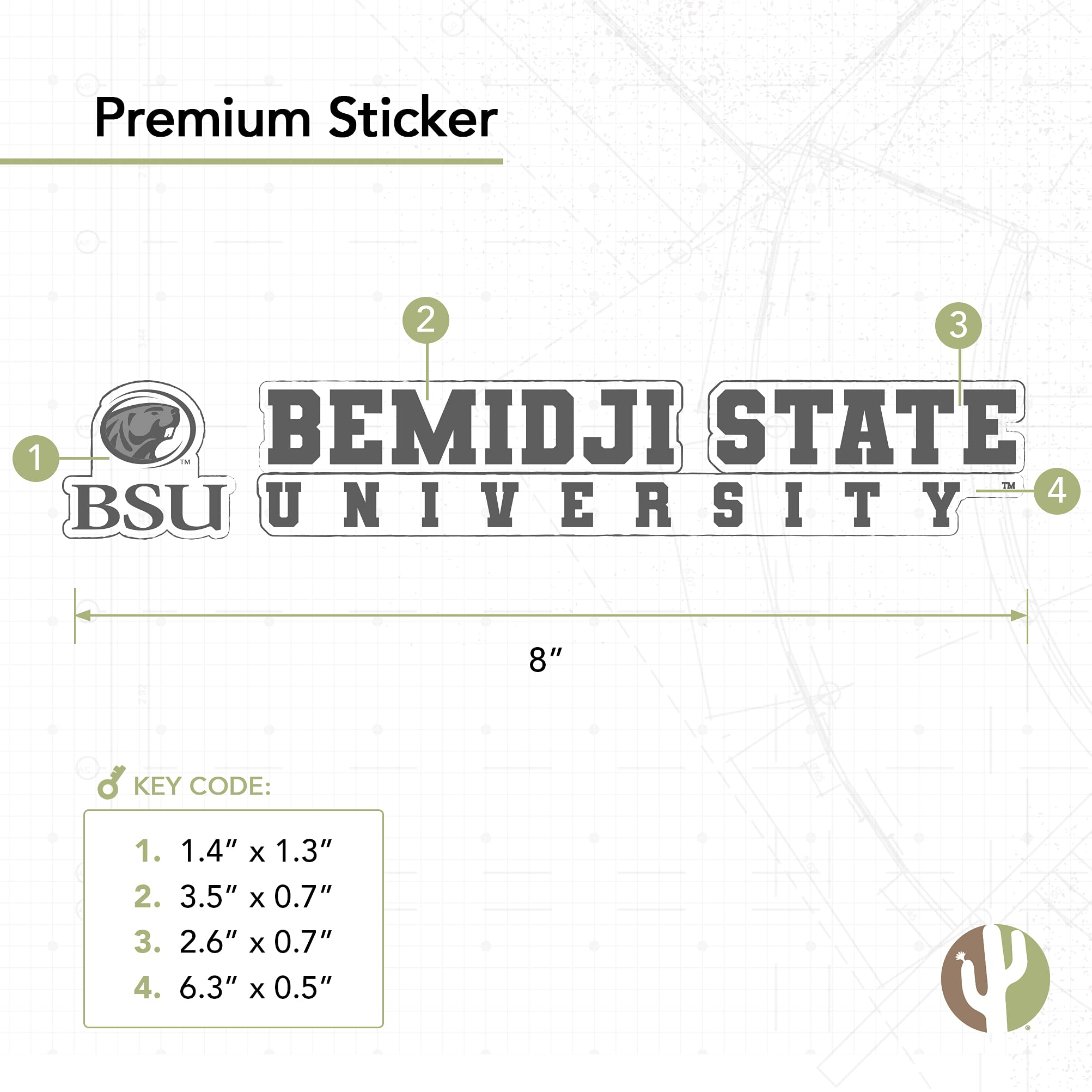 Bemidji State University BSU Beavers Vinyl Decal Sticker - 8 Inch Durable Waterproof Laptop, Water Bottle, Car, Scrapbook Decal - Perfect for College Students, Alumni, and Fans School Spirit Accessories