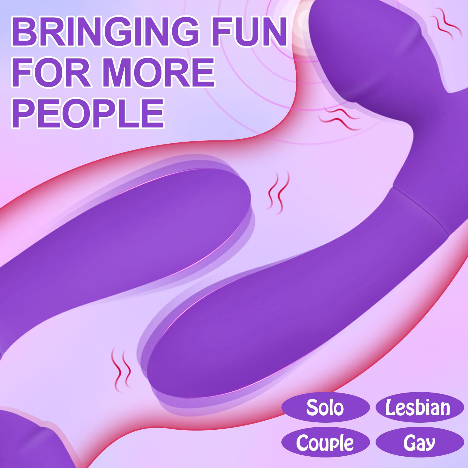 **Vibrating Double-Ended G-Spot Dildo with Anal Plug - Triple Head Stimulation, 7 Vibration Modes, Wearable Adult Toy for Couples & Lesbian Play (Purple) - Perfect for Solo, Partner & Roleplay Scenes**
