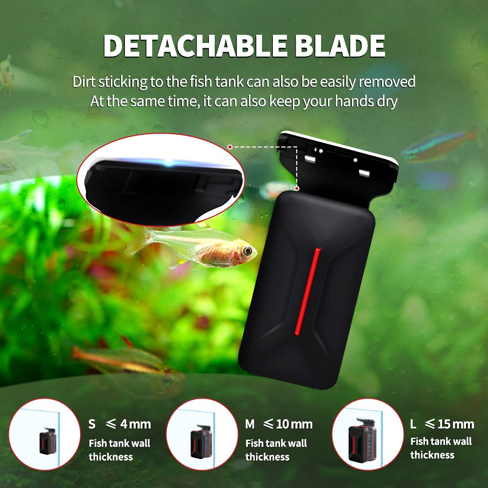 Strong Magnetic Aquarium Cleaner - Floating Fish Tank Scrubber & Algae Scraper for Glass Tanks | Perfect for Freshwater & Saltwater Aquariums, Home or Office Use