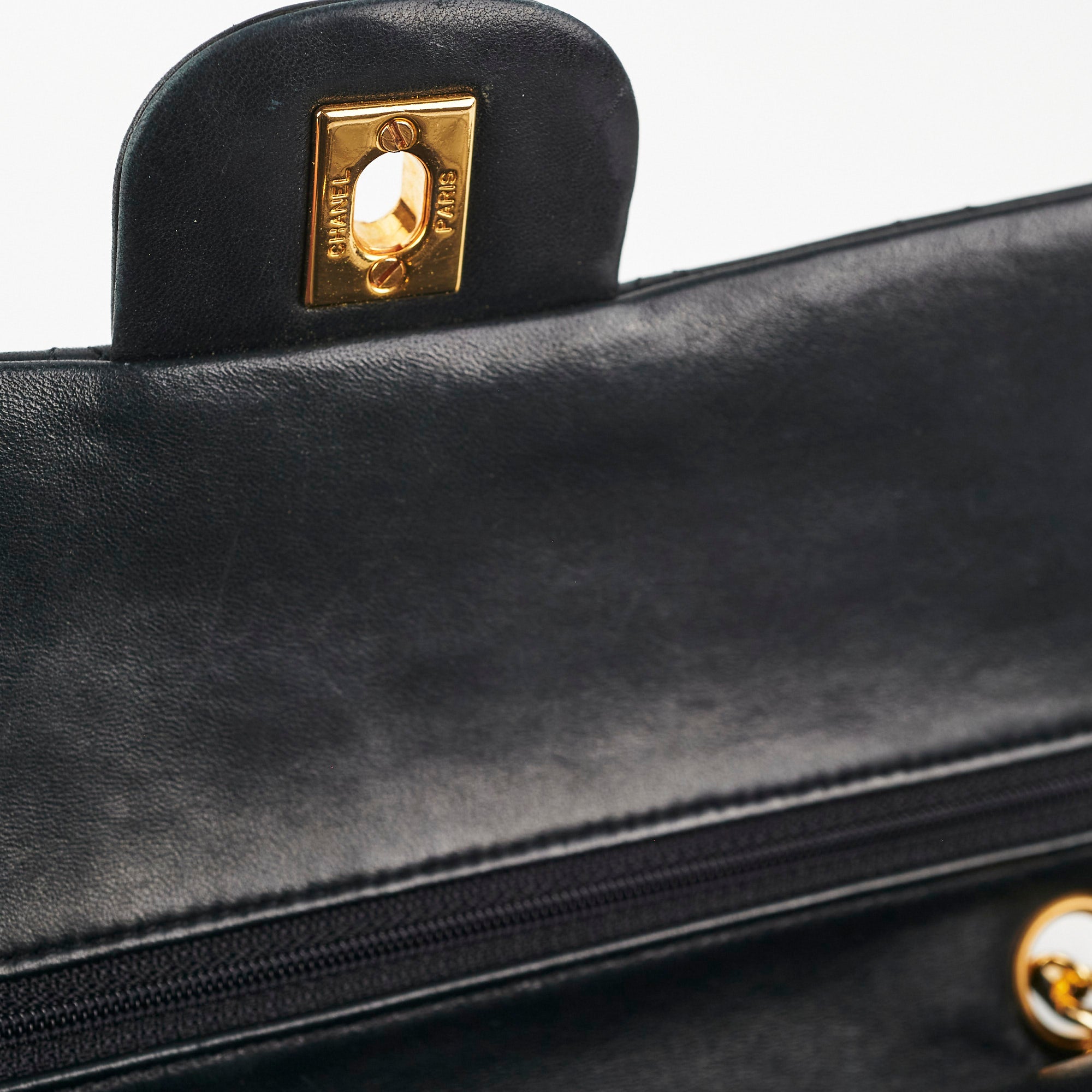 Vintage Chanel Quilted Lambskin Medium/Large Black Handbag with 24K Gold Hardware - Classic Luxury Crossbody Bag for Women, Perfect for Date Night & Special Occasions