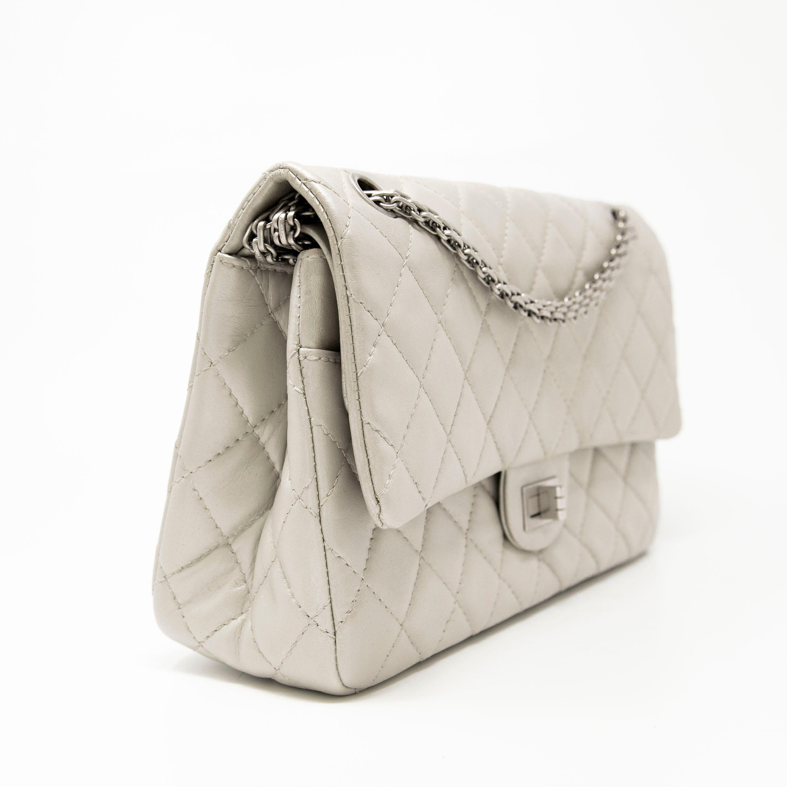 Authentic Chanel Silver 2.55 Reissue 226 Flap Bag - Luxury Designer Handbag for Women | Perfect for Evening Events, Date Nights & Special Occasions