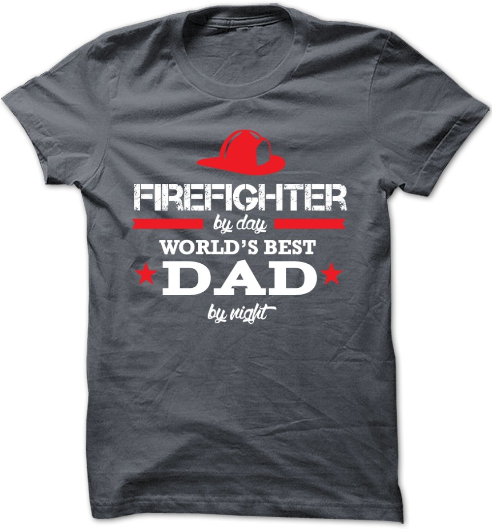 World's Best Dad Firefighter T-Shirt - Unisex Crew Neck Tee for Men & Women - Perfect for Father's Day, Firefighter Appreciation & Casual Wear