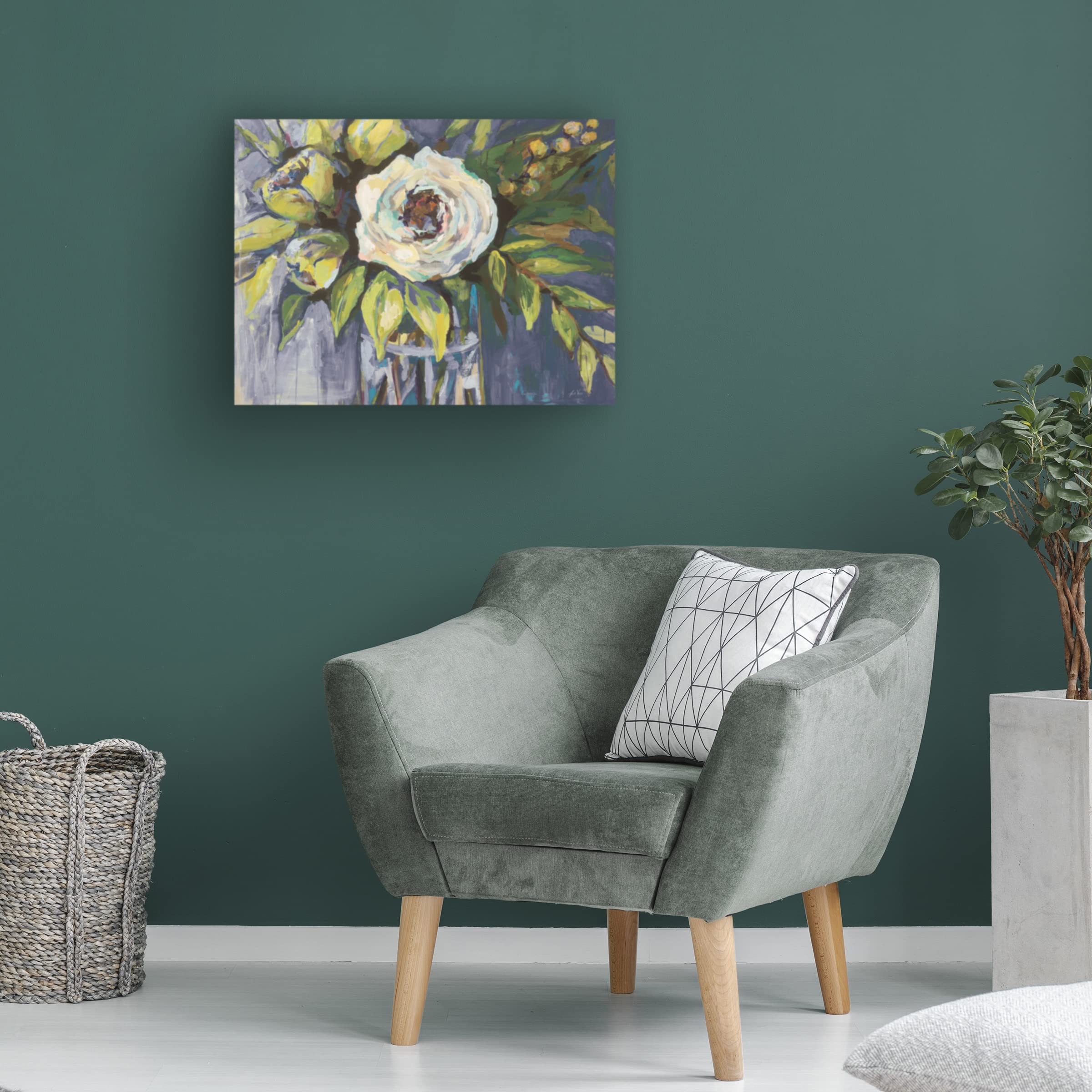 Trademark Fine Art 'Navy Solo' by Jeanette Vertentes - 35x47 Inch Stretched Canvas Wall Art - Modern Blue Abstract Painting for Living Room, Bedroom & Office Decor
