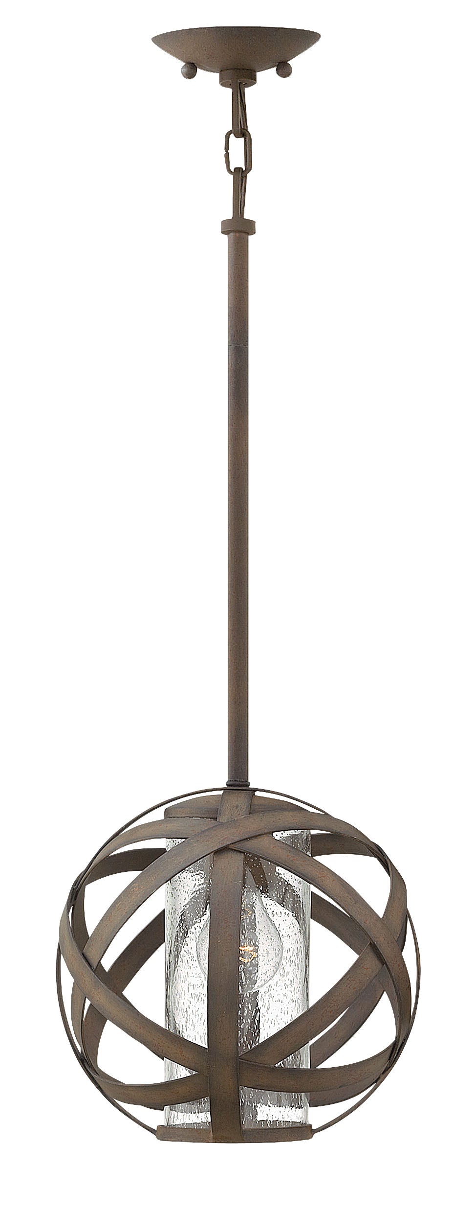 10W Carson Vintage Iron Outdoor Hanging Pendant Light - Weatherproof for Patio, Garden, Porch & Entryway Lighting