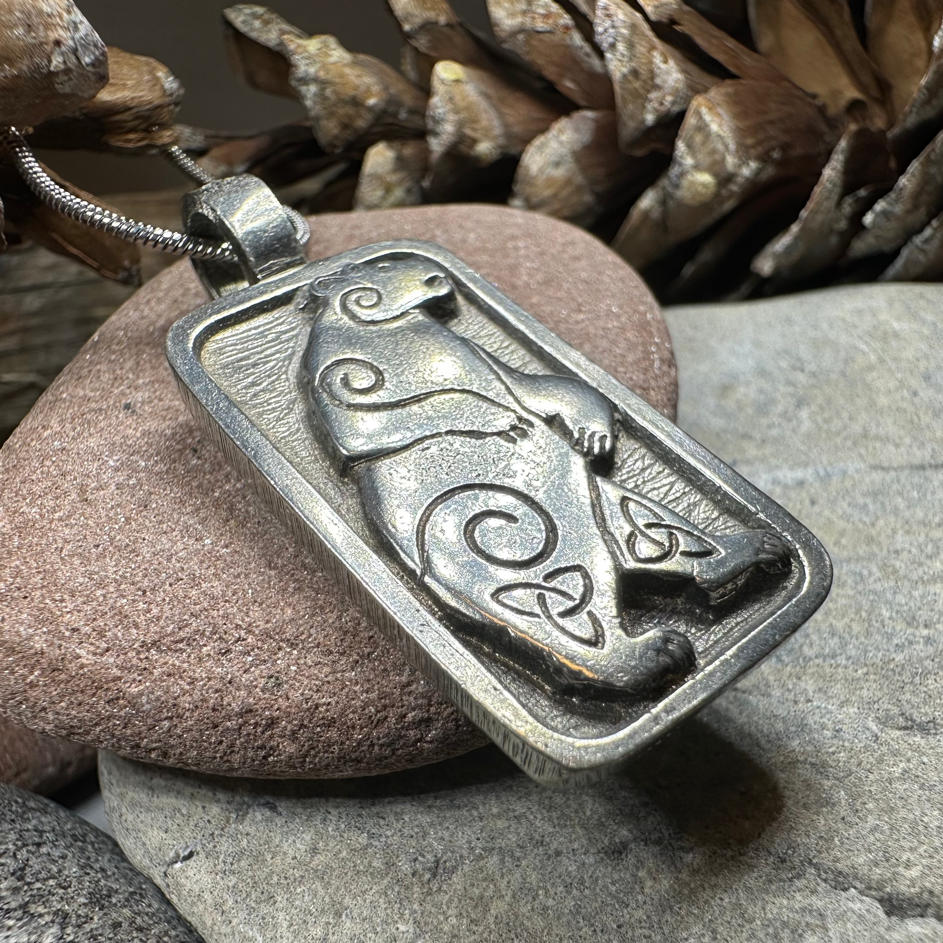 Celtic Spiral Bear Pewter Pendant Necklace for Men & Women - Viking Jewelry, Norse Mythology Gift, Spiritual Protection Amulet - Perfect for Everyday Wear, Pagan Festivals & Viking Cosplay