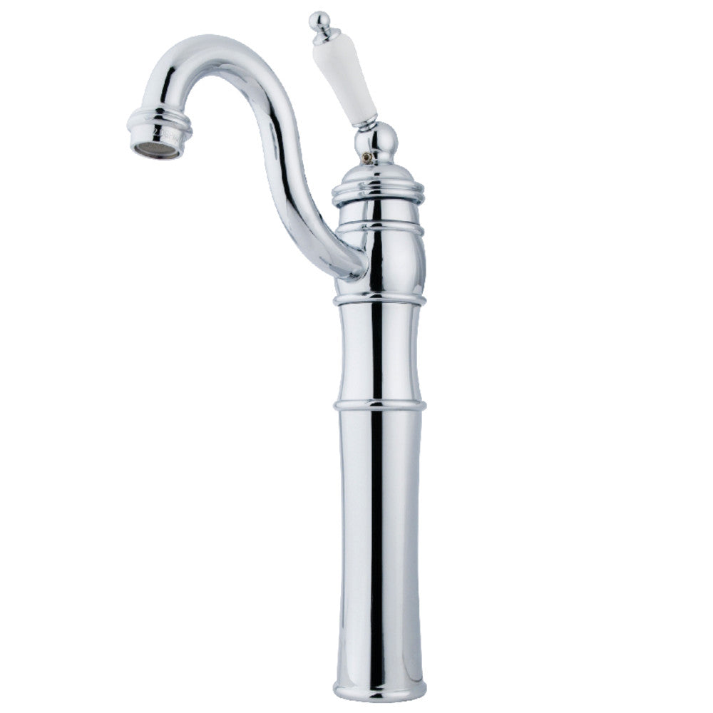 Kingston Brass KB3422PL Modern Vessel Sink Faucet - Single Hole Bathroom Sink Faucet with High Arc Spout for Vanity, Powder Room & Luxury Bathroom Decor