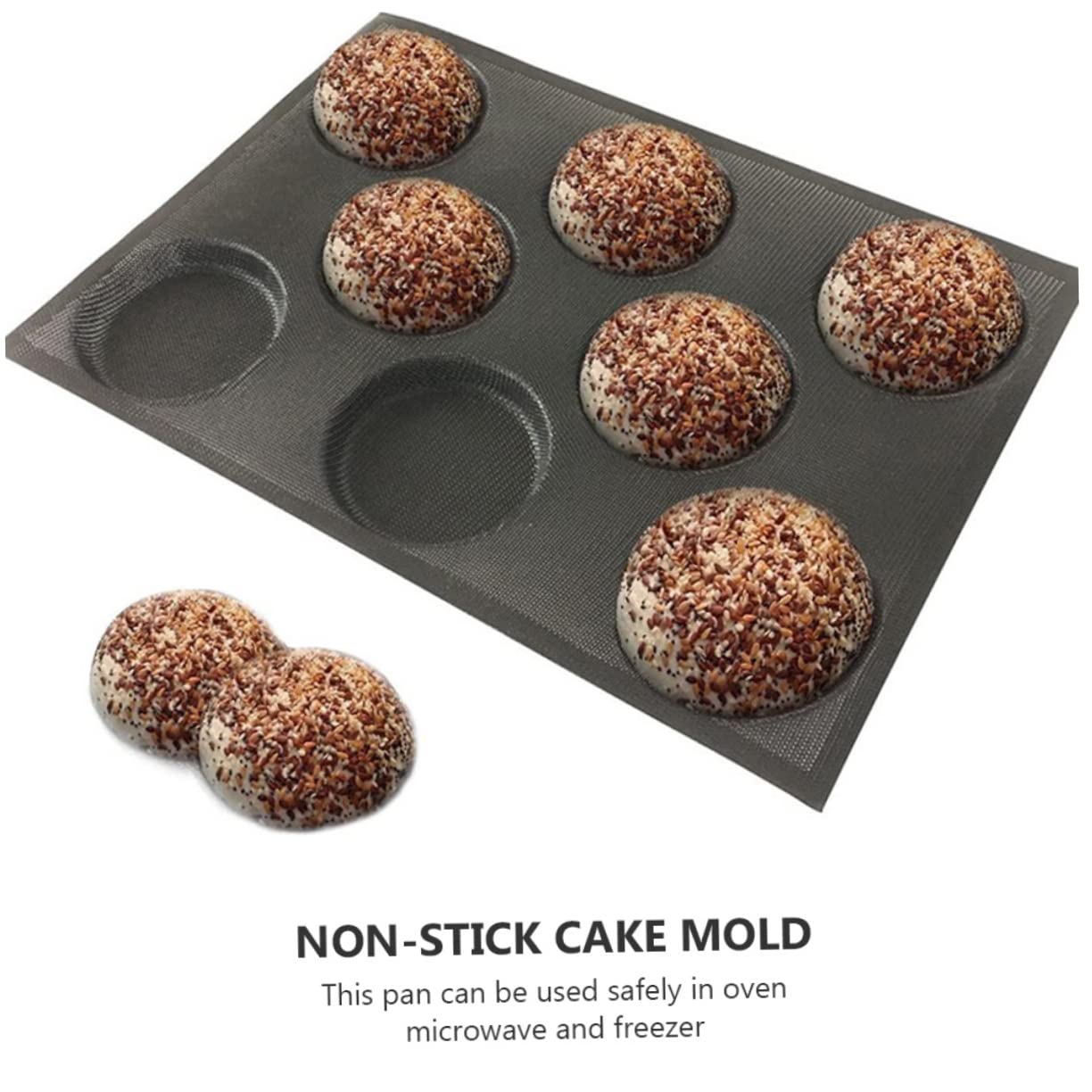 DOITOOL Non-Stick Silicone Baking Molds - Round Bun Pan for Bread, Chocolate & Gummy Candy Making | Reusable, BPA-Free Silicone Molds for Home Baking & Professional Pastry Decorating