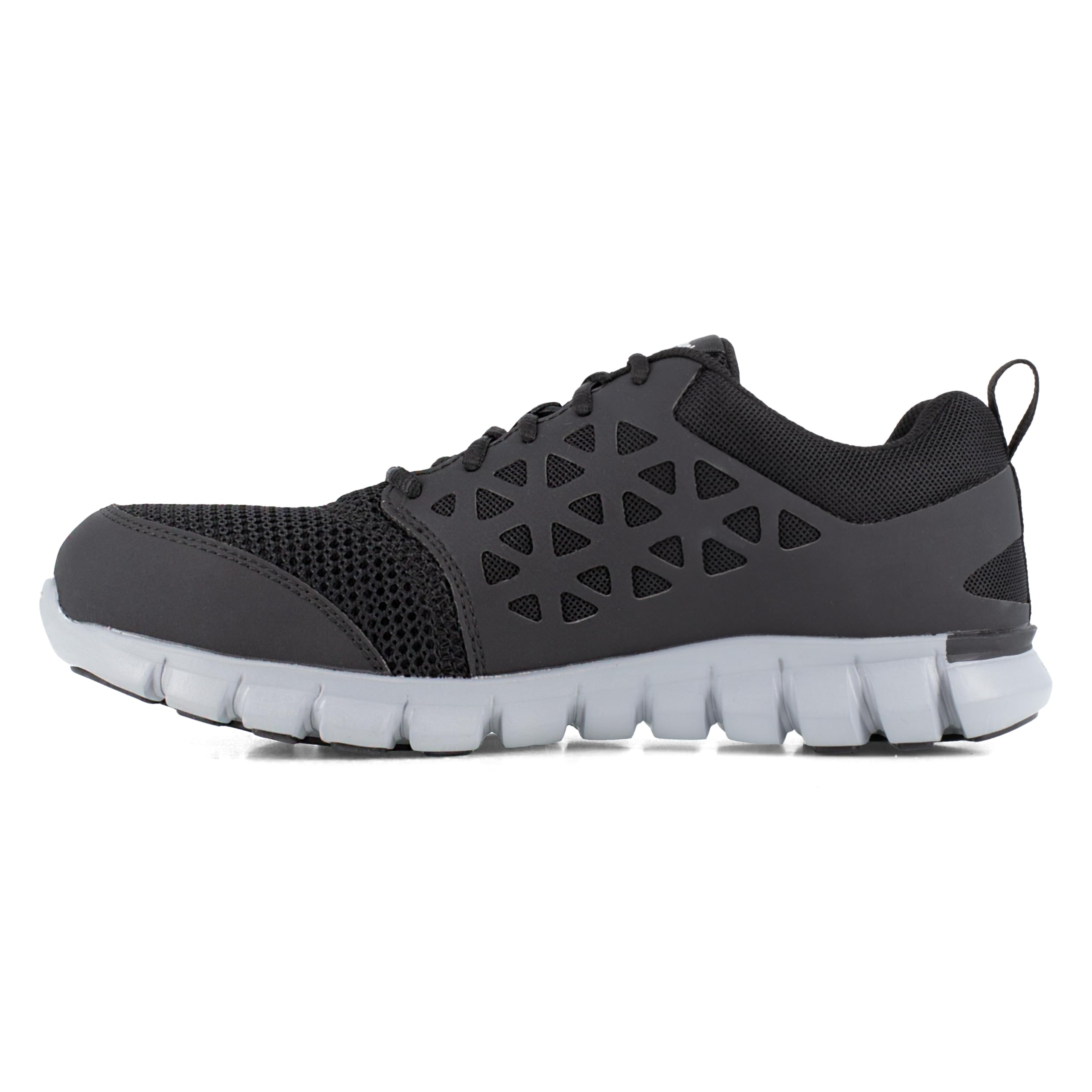 Reebok Men's RB4041 Sublite Cushion Safety Toe Work Shoes - Black Non-Slip Athletic Sneakers for Construction, Warehouse & Industrial Work