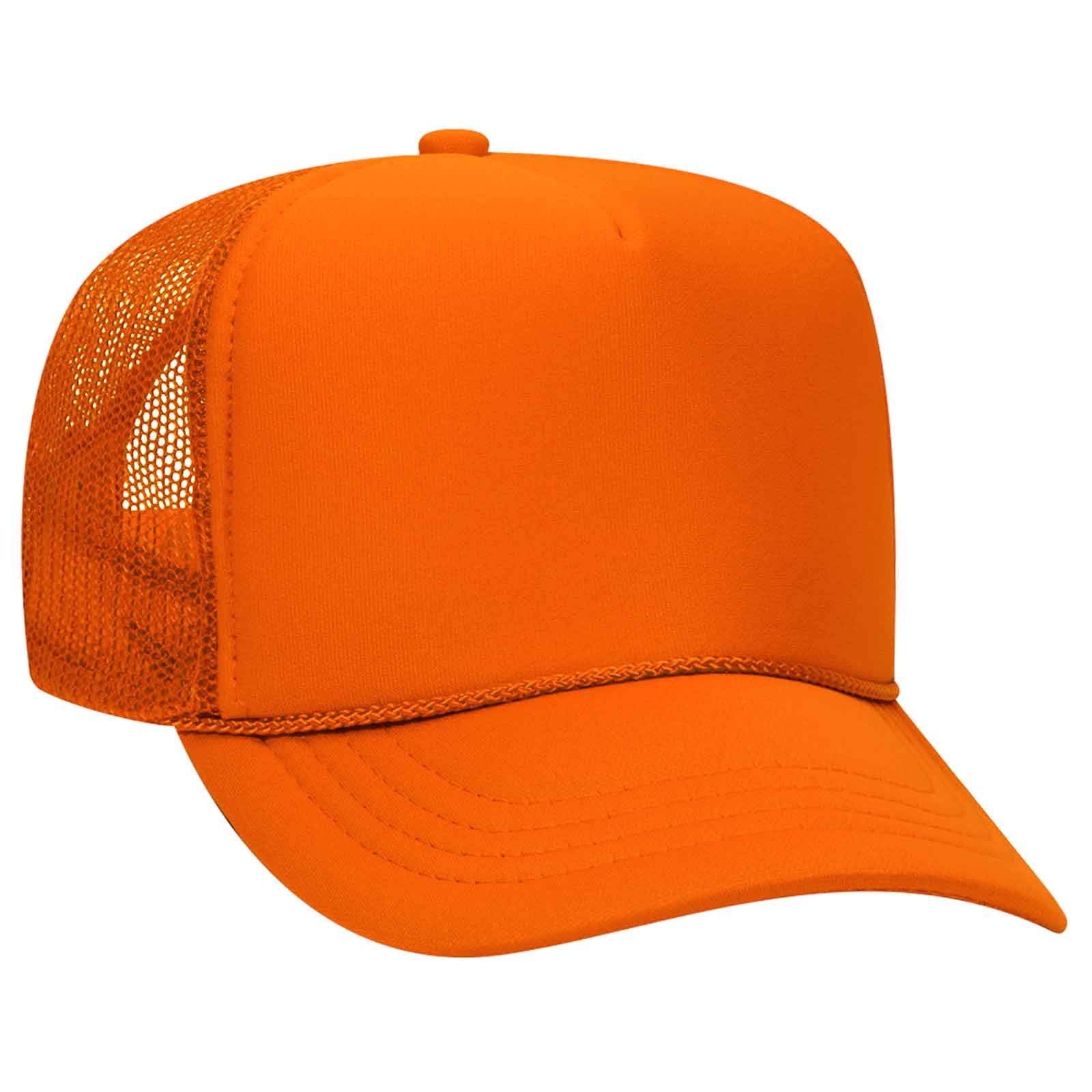 Youth 6-Panel Mid Profile Baseball Cap - Wool Blend Twill Orange Hat for Men & Women - Perfect for Outdoor Sports, Casual Wear & Sun Protection