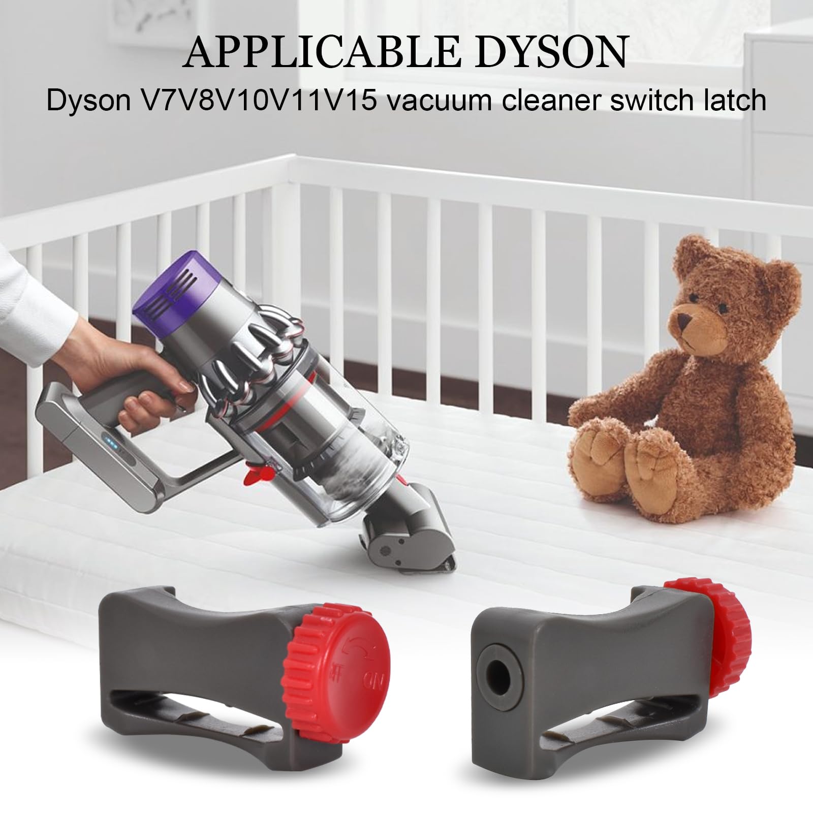 Dyson V6 V7 V8 V10 V11 V15 Vacuum Cleaner Push Button Trigger Lock Replacement Part - Compatible Accessory for Easy Cleaning | Perfect for Home, Office & Car Vacuuming