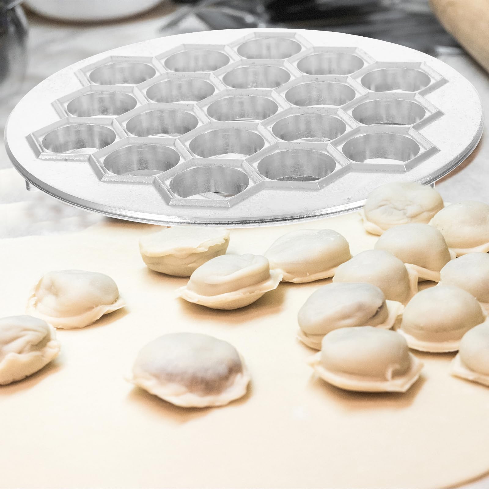 Premium Russian Dumpling Maker - Metal Pelmeni Mold for Homemade Meat Dumplings, Ravioli & Pelmeni | Durable Kitchen Gadget for Home & Restaurant Use | Perfect for Family Cooking, Party Snacks & Traditional Meals
