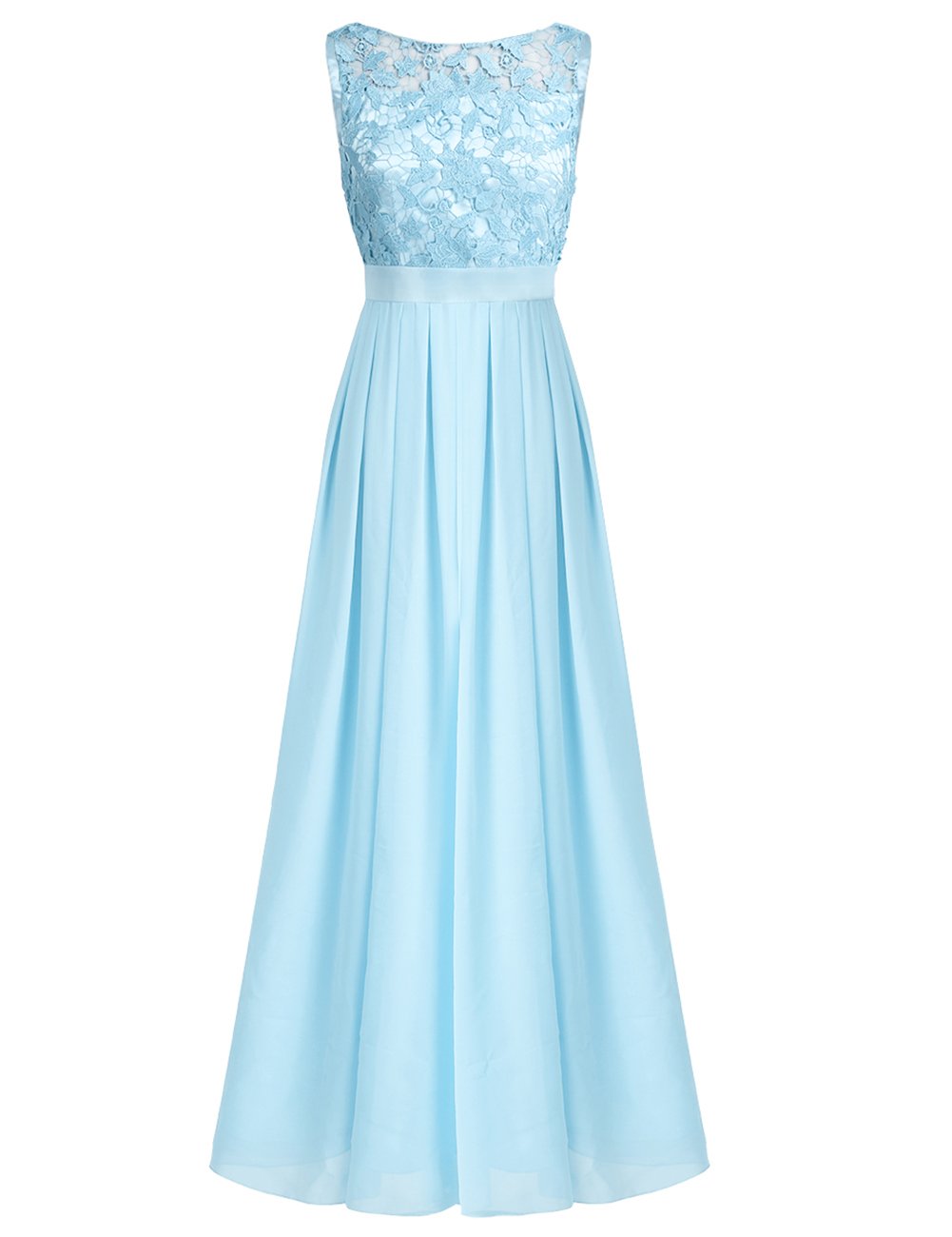 Elegant Floral Lace Chiffon Long Dress for Women - Wedding, Bridesmaid, Prom & Evening Gowns | Perfect for Formal Events, Parties & Special Occasions