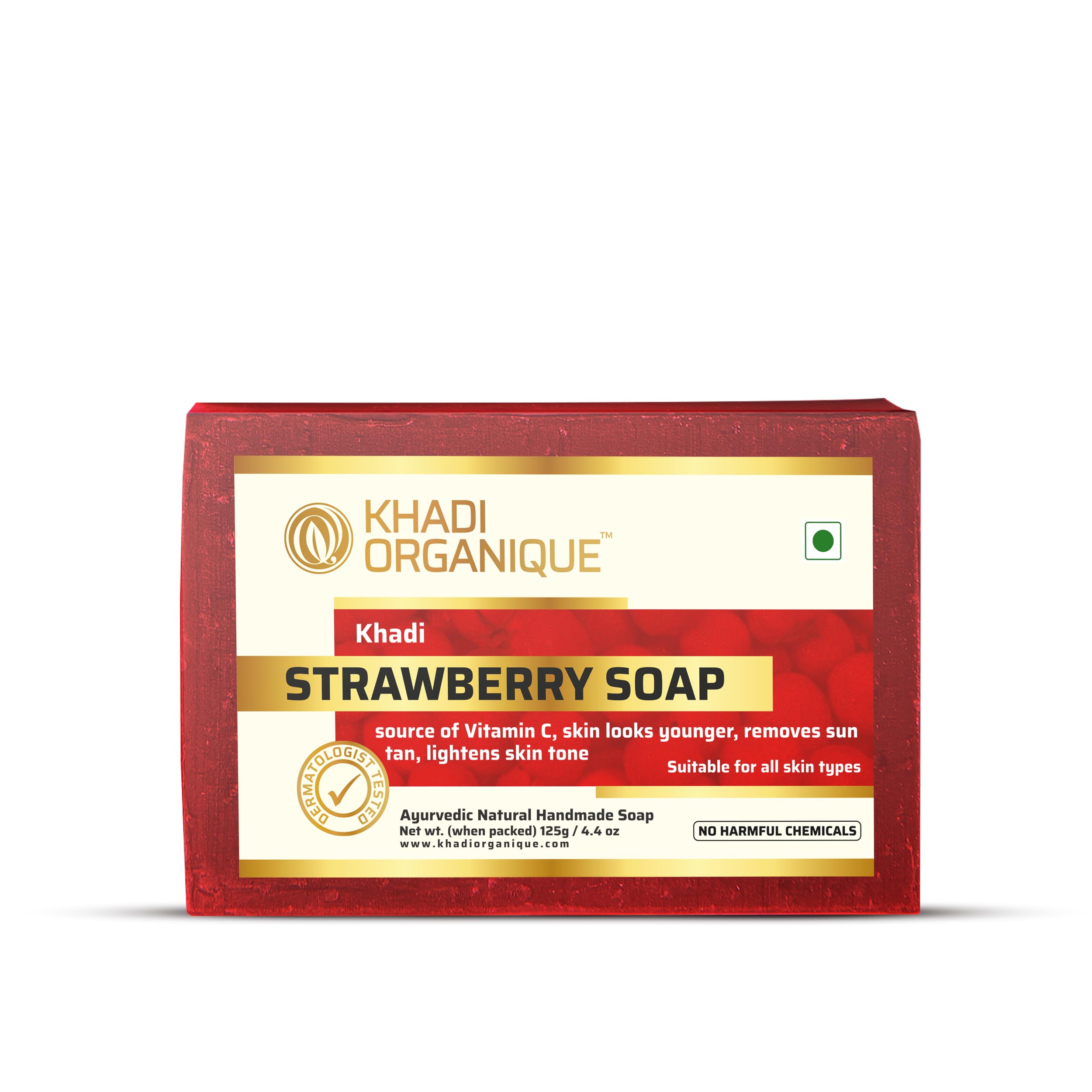 Khadi Organique Handmade Strawberry Soap with Essential Oil - Pack of 2 | Natural, Vegan & Cruelty-Free Skincare | Perfect for Daily Face & Body Wash, Gift Sets, and Spa Treatments