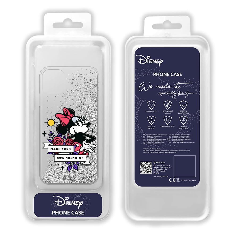 Original & Officially Licensed Disney Minnie Pattern Glitter Phone Case for Apple iPhone 11 - Perfect Fit with Sparkle Effect | Great for Daily Use, Parties & Gift Giving