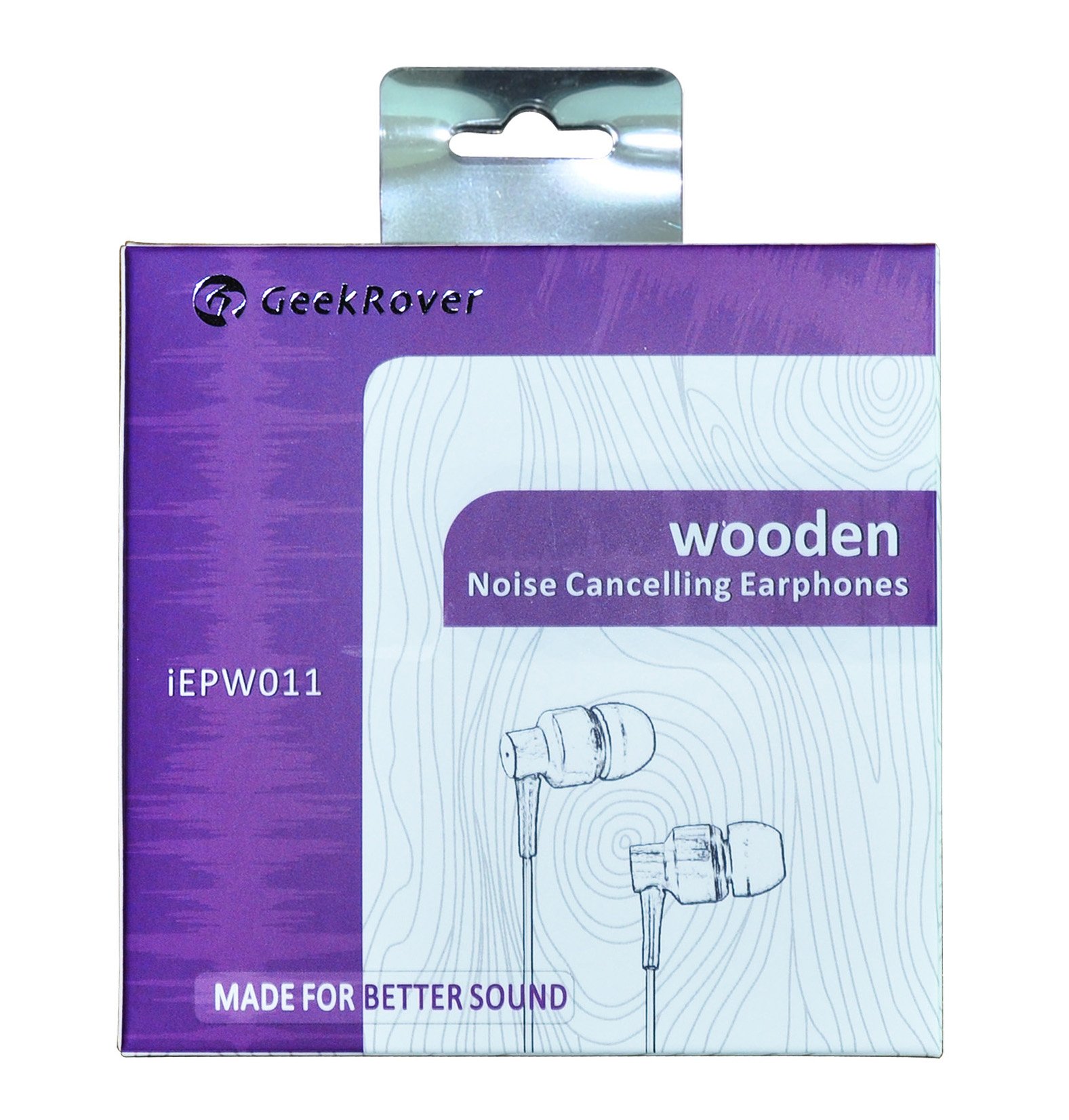 Premium Wooden In-Ear Earbuds with Microphone & Volume Control - Hi-Fi Sound & Super Bass Noise-Isolating Headphones (Ebony Solid Wood) - Perfect for Commuting, Workouts & Travel