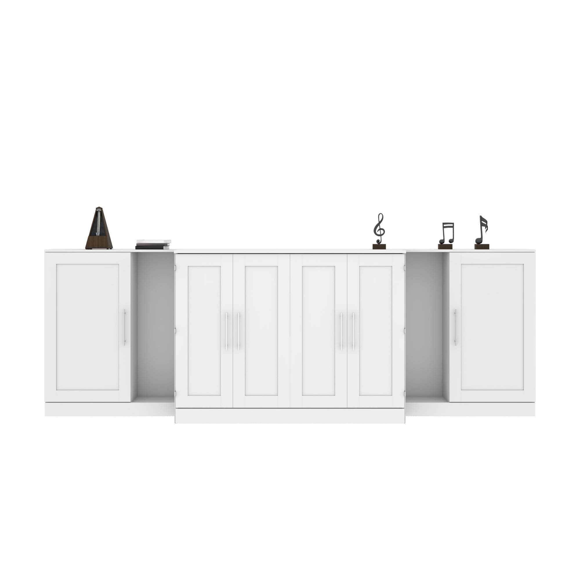 Pur Full Murphy Cabinet Bed with Mattress & 2x36