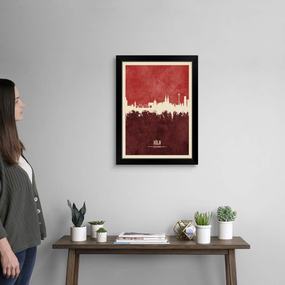 Germany Cologne Skyline Black Framed Wall Art Print - Premium Cityscape Artwork for Home & Office Decor