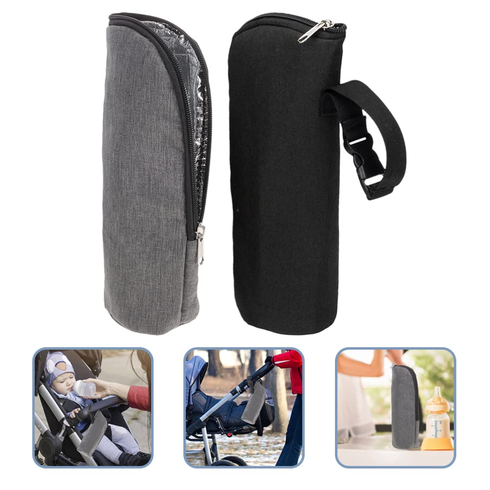 Toddmomy 2-Pack Insulated Baby Bottle Bags - Thermal Breast Milk Storage & Feeding Bottle Holder with Hanging Buckle - Portable Insulated Pouch for Newborns & Toddlers - Perfect for Stroller, Travel & On-the-Go Parents